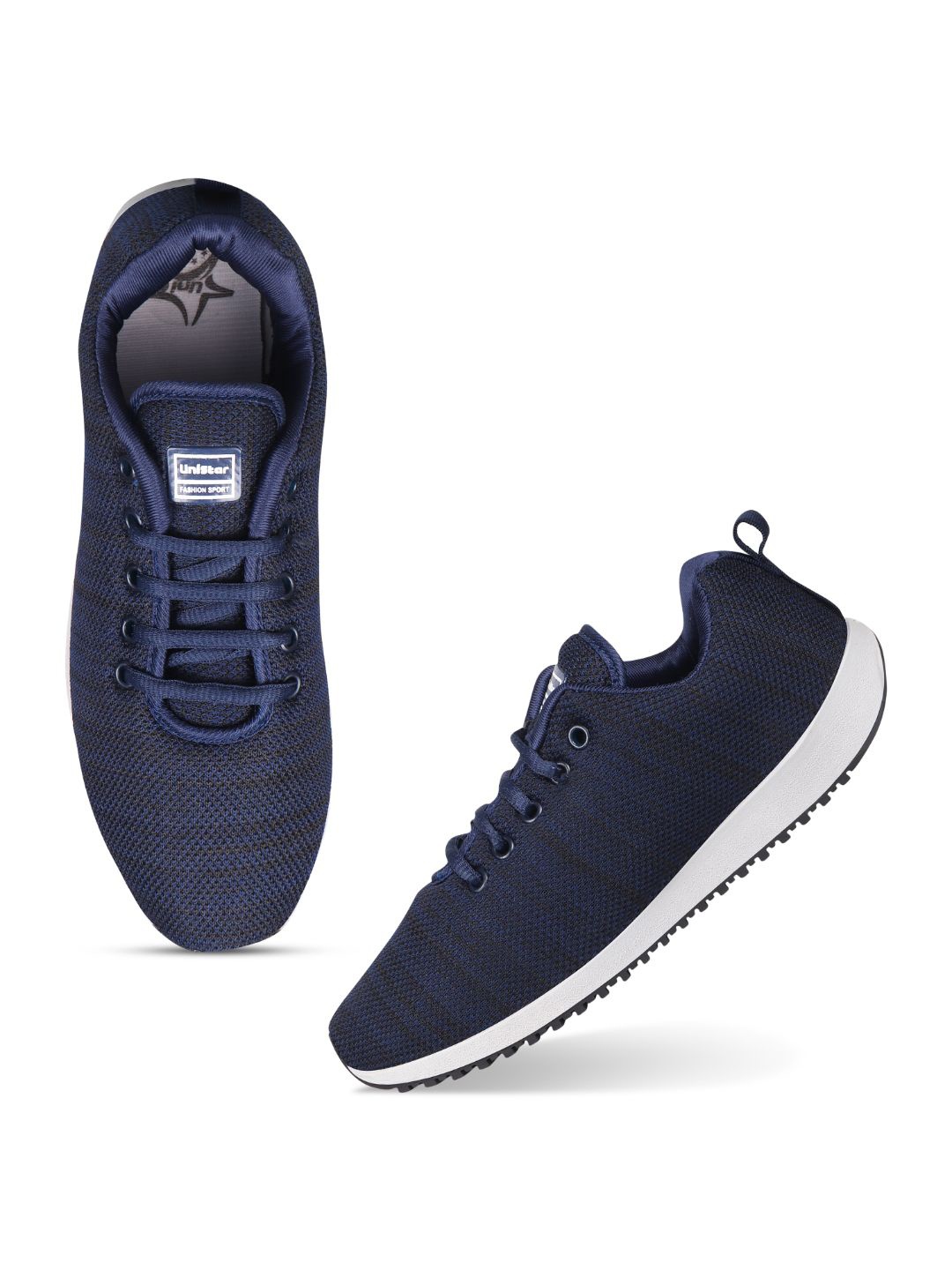 

UNISTAR Men Lightweight Textile Non-Marking Running Shoes, Black