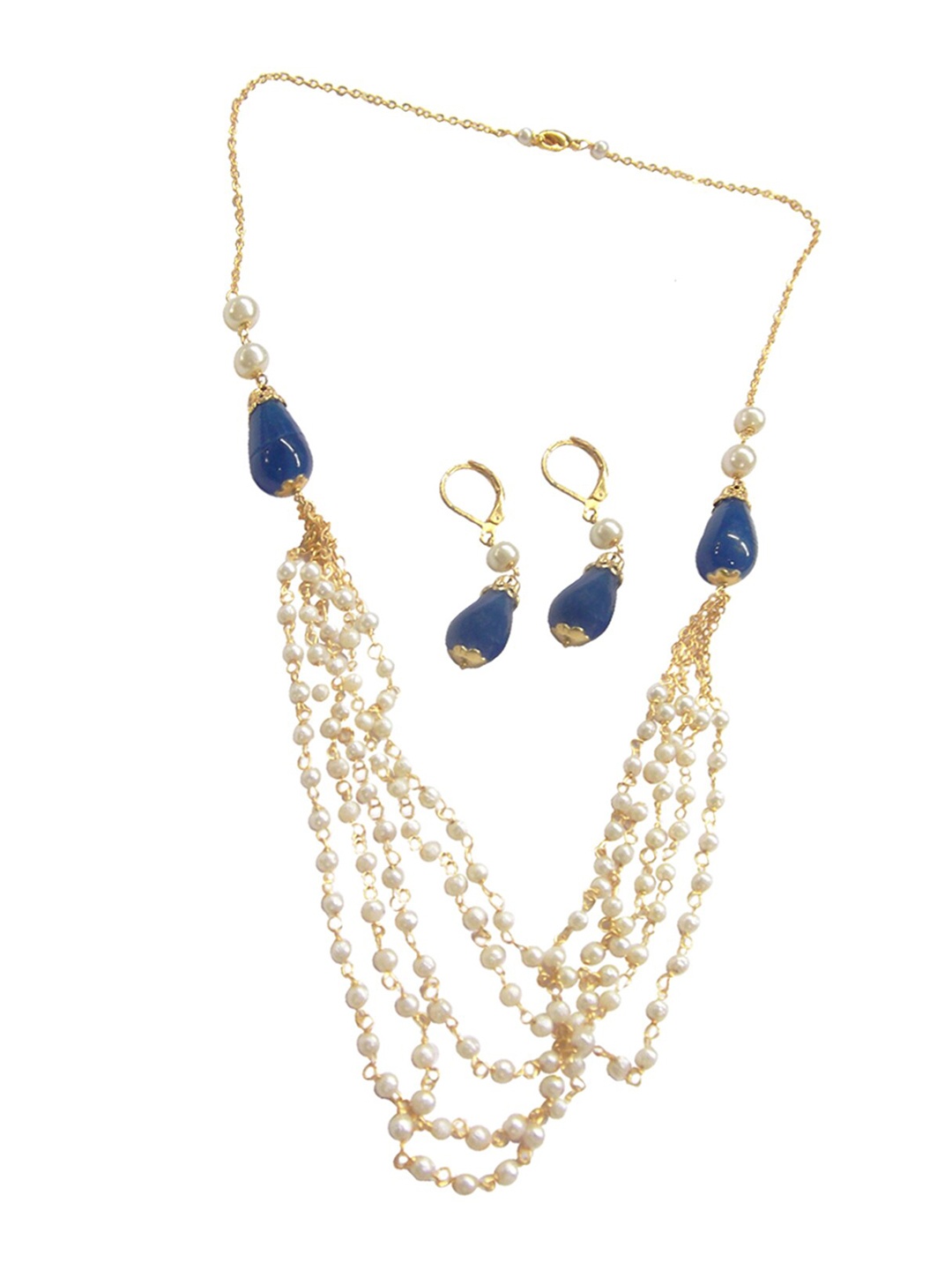 

FEMMIBELLA Gold-Plated Beaded Jewellery Set