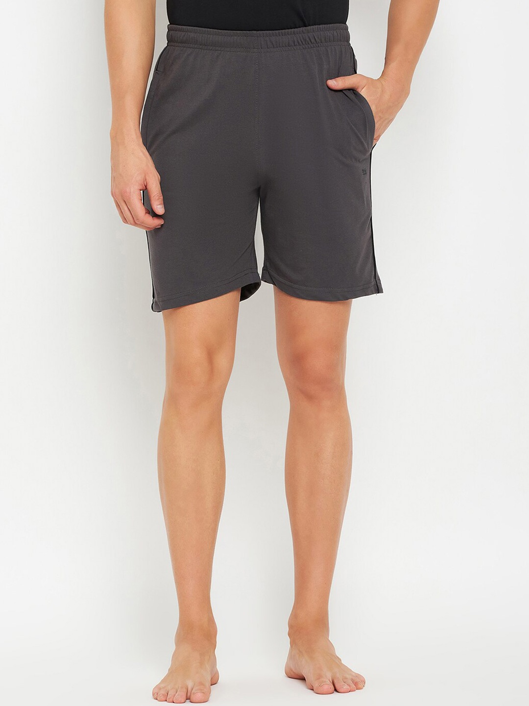 

Okane Men Mid-Rise Lounge Shorts, Grey