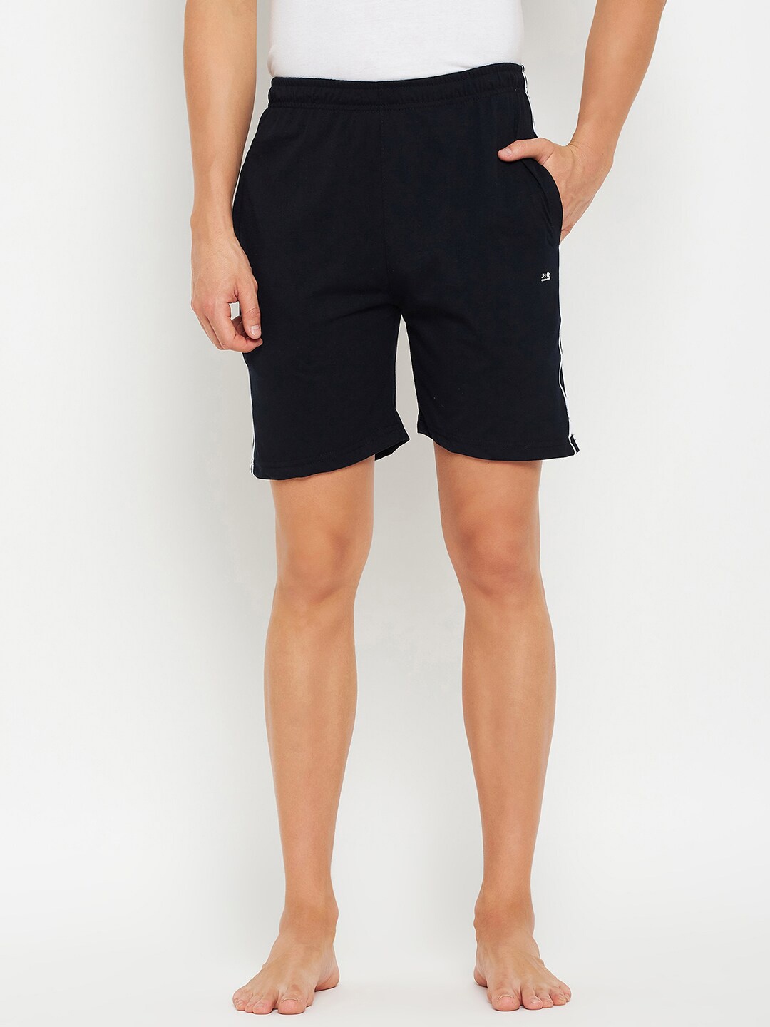 

Okane Men Mid-Rise Lounge Shorts, Navy blue