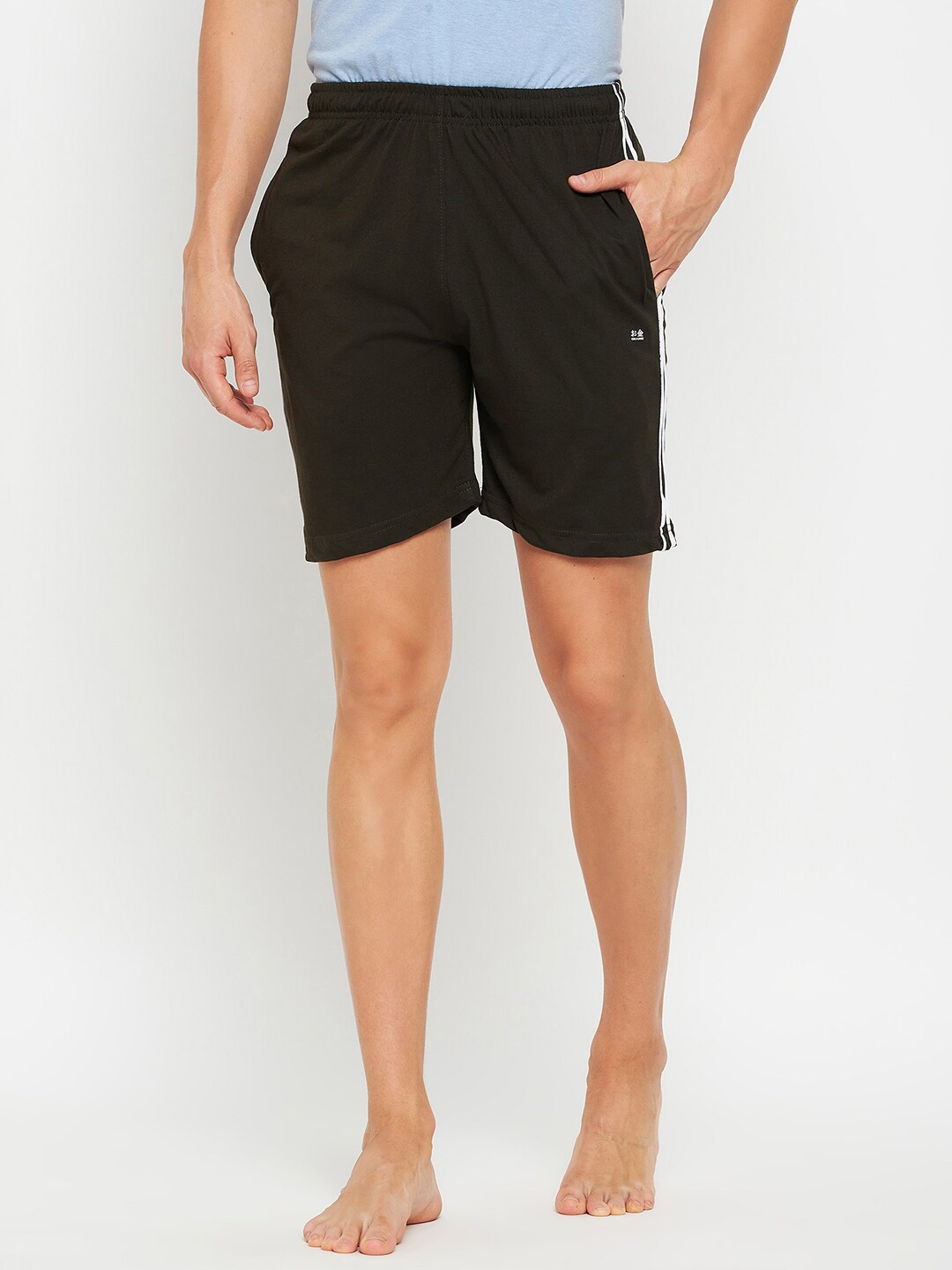 

Okane Men Mid-Rise Striped Lounge Shorts, Olive