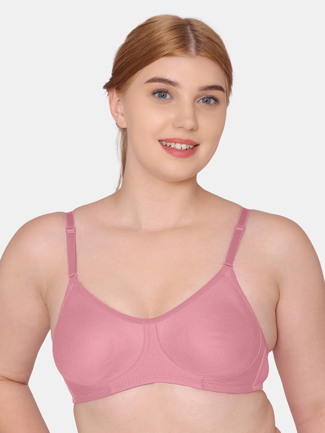 

Tweens Full Coverage Non-Padded Seamless Cotton T-Shirt Bra, Pink