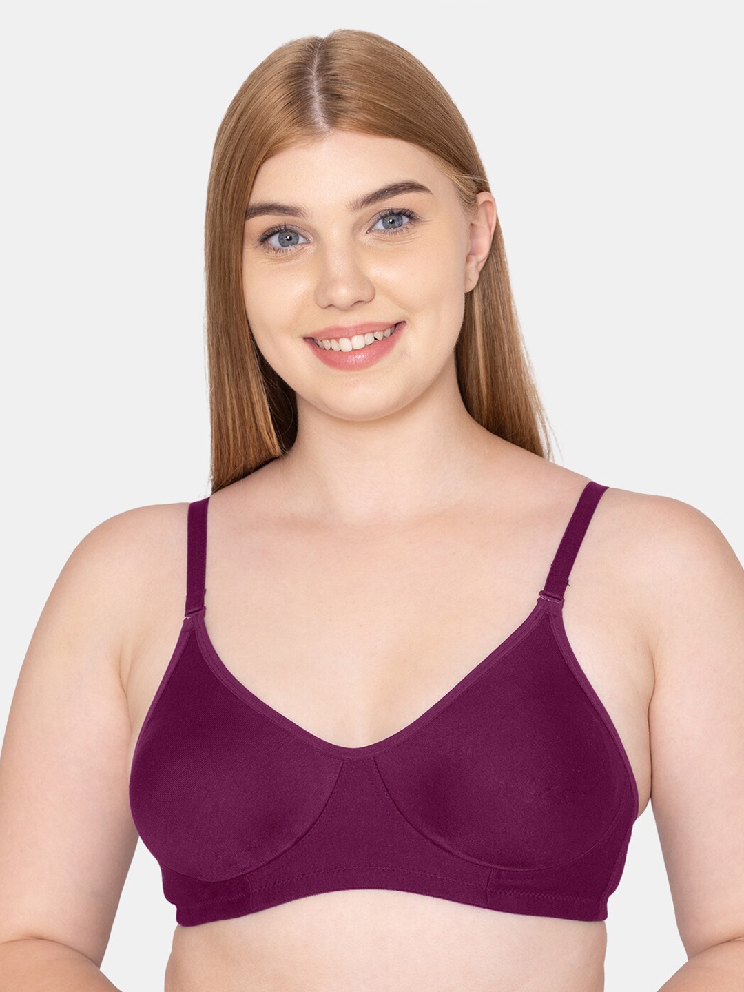 

Tweens Full Coverage Non-Padded Seamless Cotton T-shirt Bra, Purple