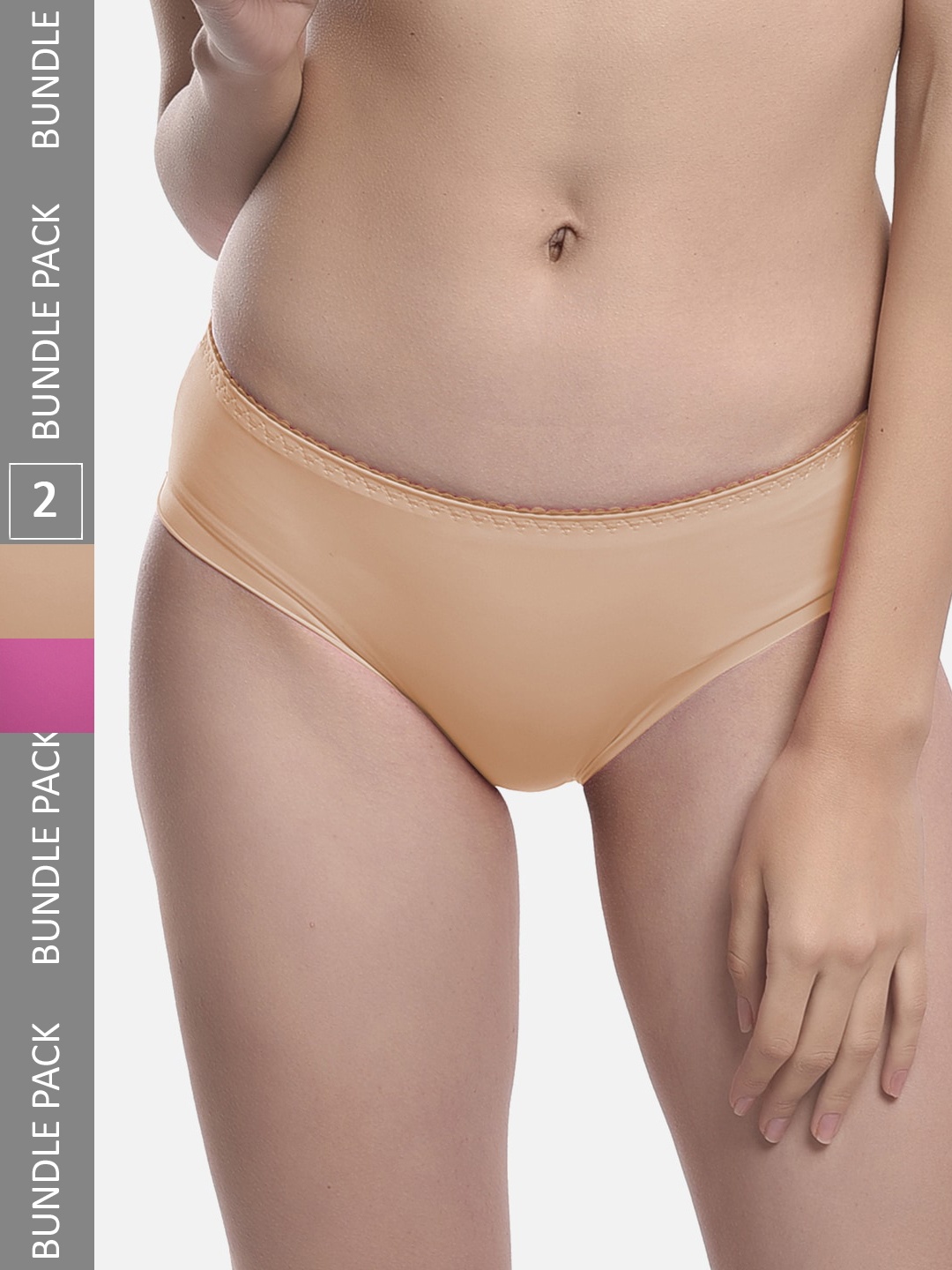 

FIMS Women Pack Of 2 Mid Rise Hipster Briefs, Beige
