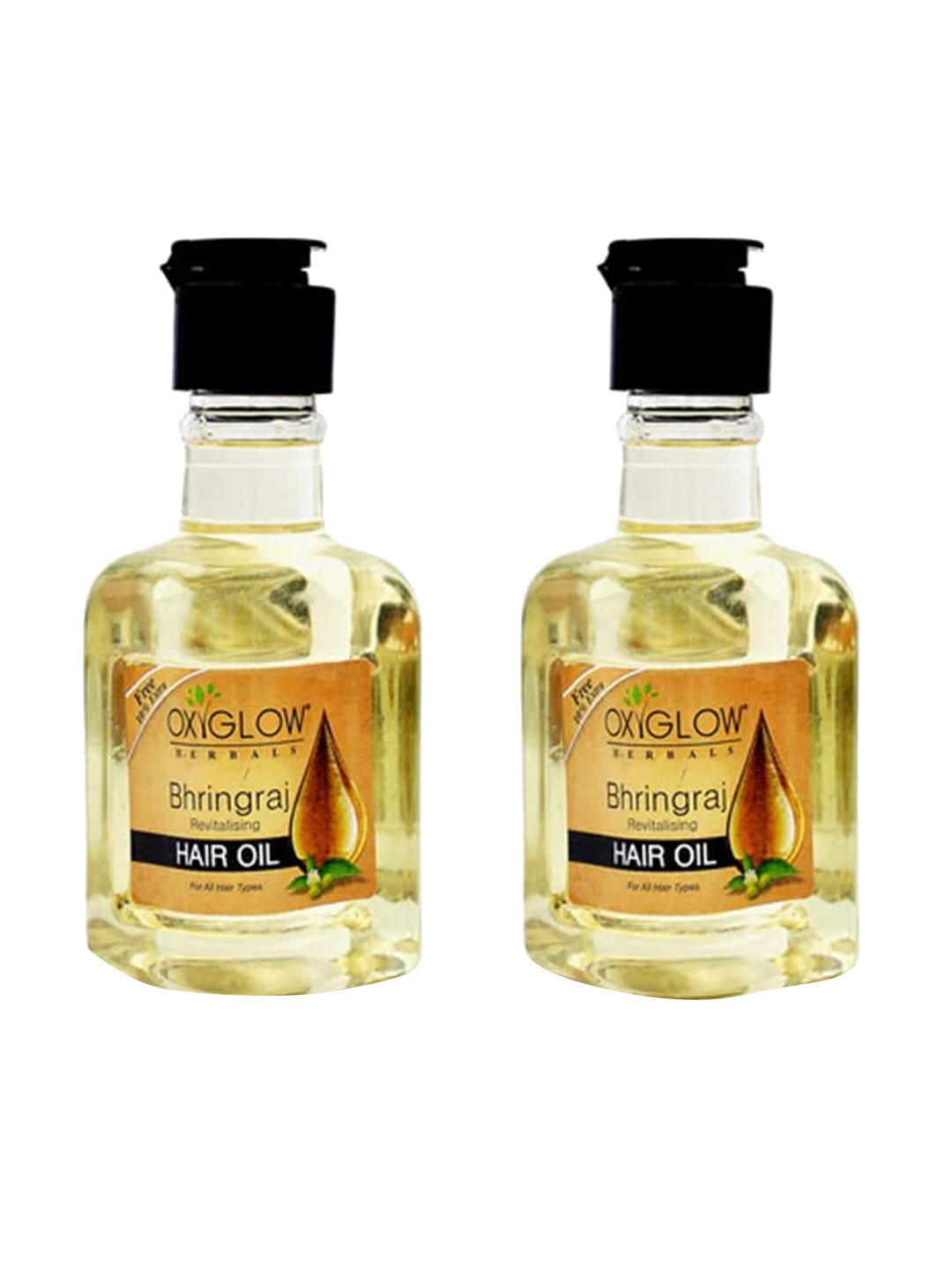 

Oxyglow Herbals Set of 2 Bhringraj Revitalising Hair Oil - 120 ml each, Yellow