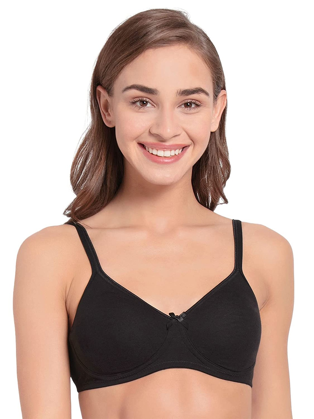 

LYTIX Every Day Bra Medium Coverage Non Padded Non Wired Seamless All Day Comfort, Black