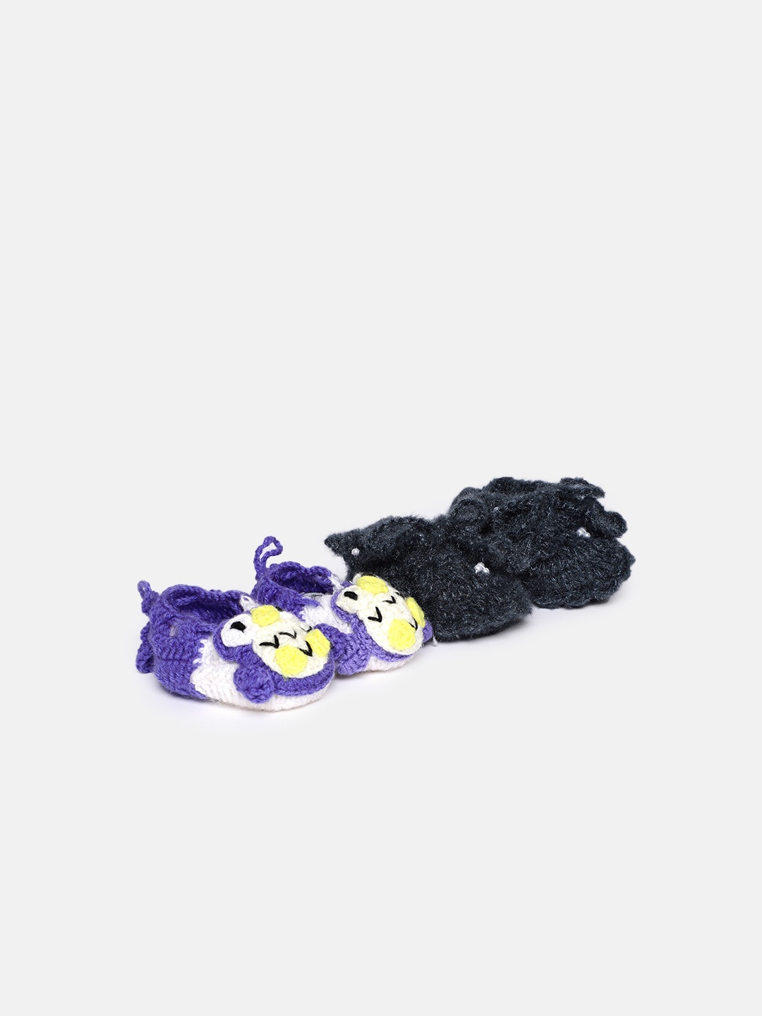 

CHUTPUT Unisex Kids Pack of 2 Crochet Booties, Purple