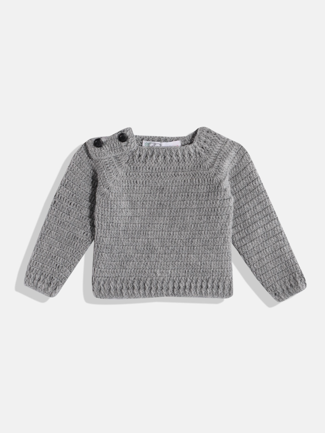 

CHUTPUT Kids Crochet Woollen Pullover, Grey
