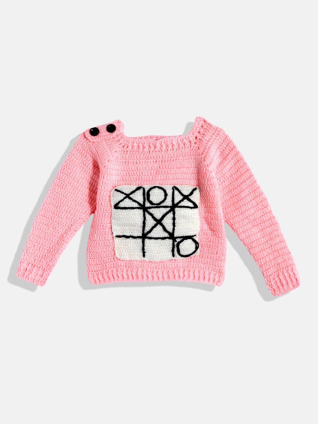 

CHUTPUT Kids Embroidered Woollen Sweater Vest, Pink