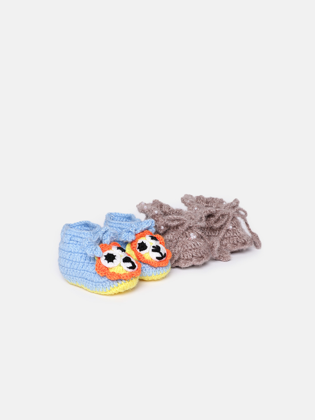

CHUTPUT Unisex Kids Pack of 2 Crochet Booties, Blue