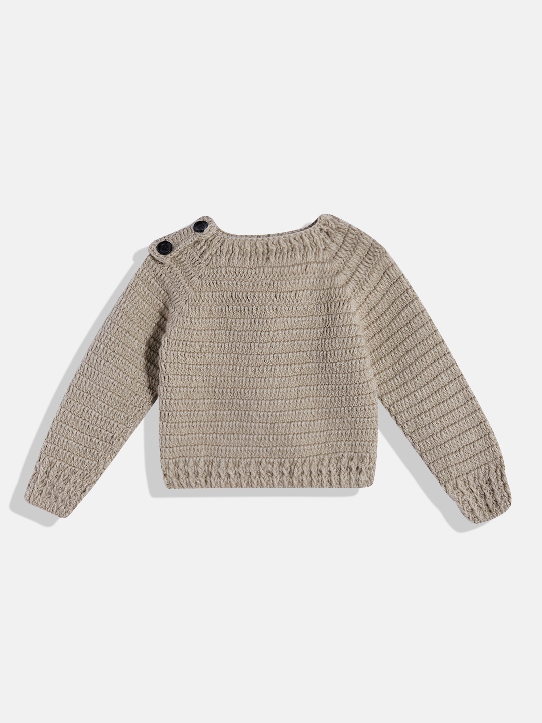 

CHUTPUT Kids Crochet Woollen Pullover, Brown