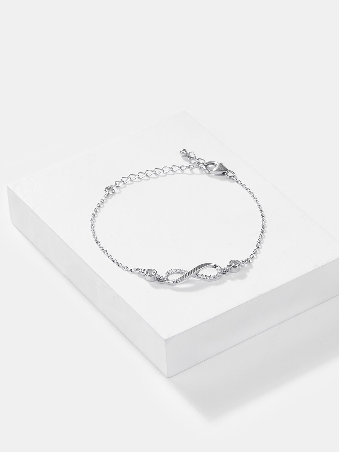 

SHAYA Women Sterling Silver Rhodium-Plated Charm Bracelet