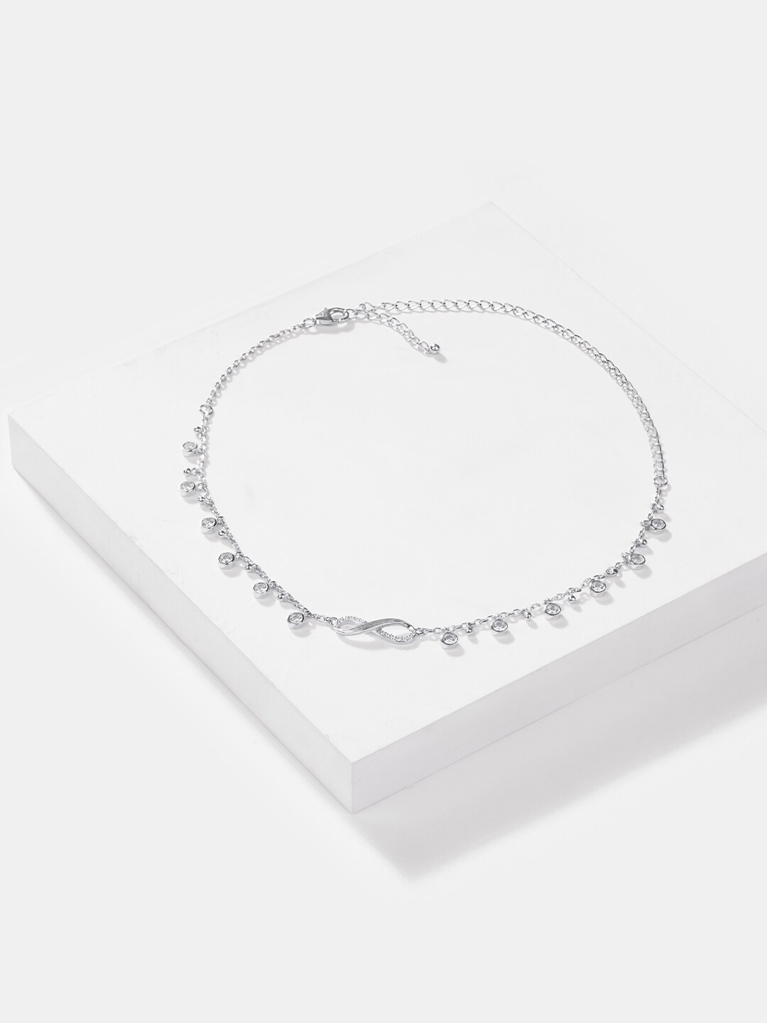 

SHAYA 925 Silver Rhodium-Plated Cubic Zirconia Necklace