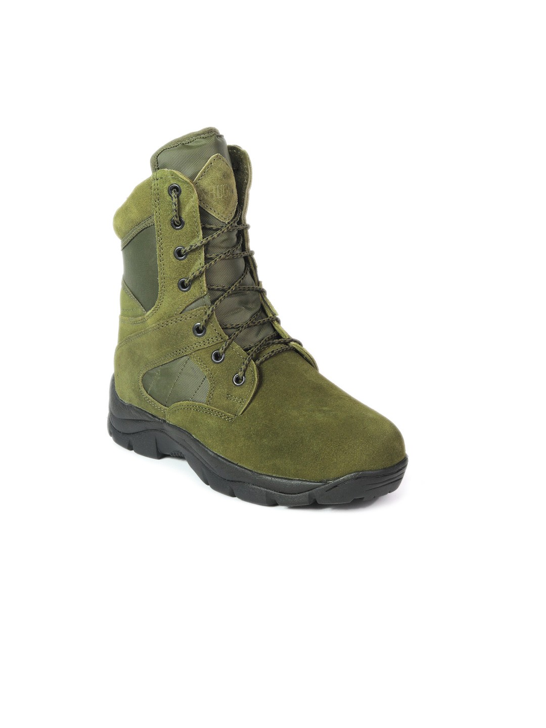 

XHUGOY Men Mid Top Flatform Heel Suede Regular Boots, Green