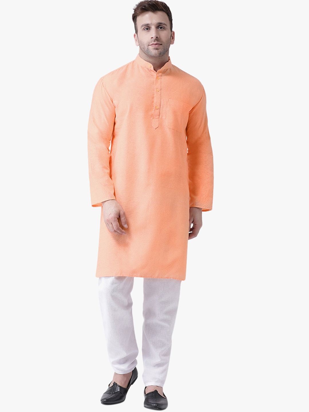 

RIAG Mandarin Collar Regular Kurta, Orange
