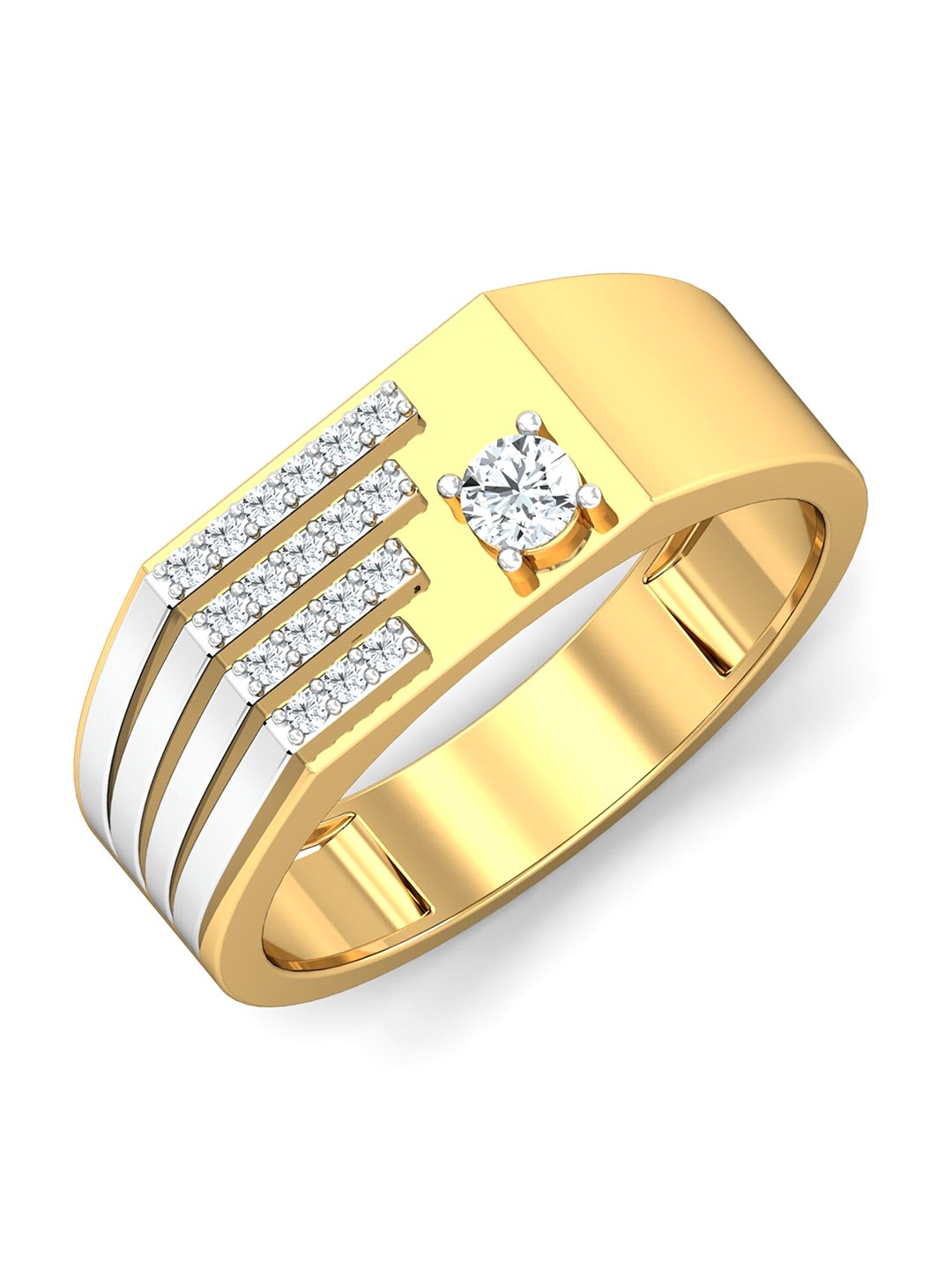 

KUBERBOX Club Men 18KT Gold Diamond-Studded Ring- 5.85 gm