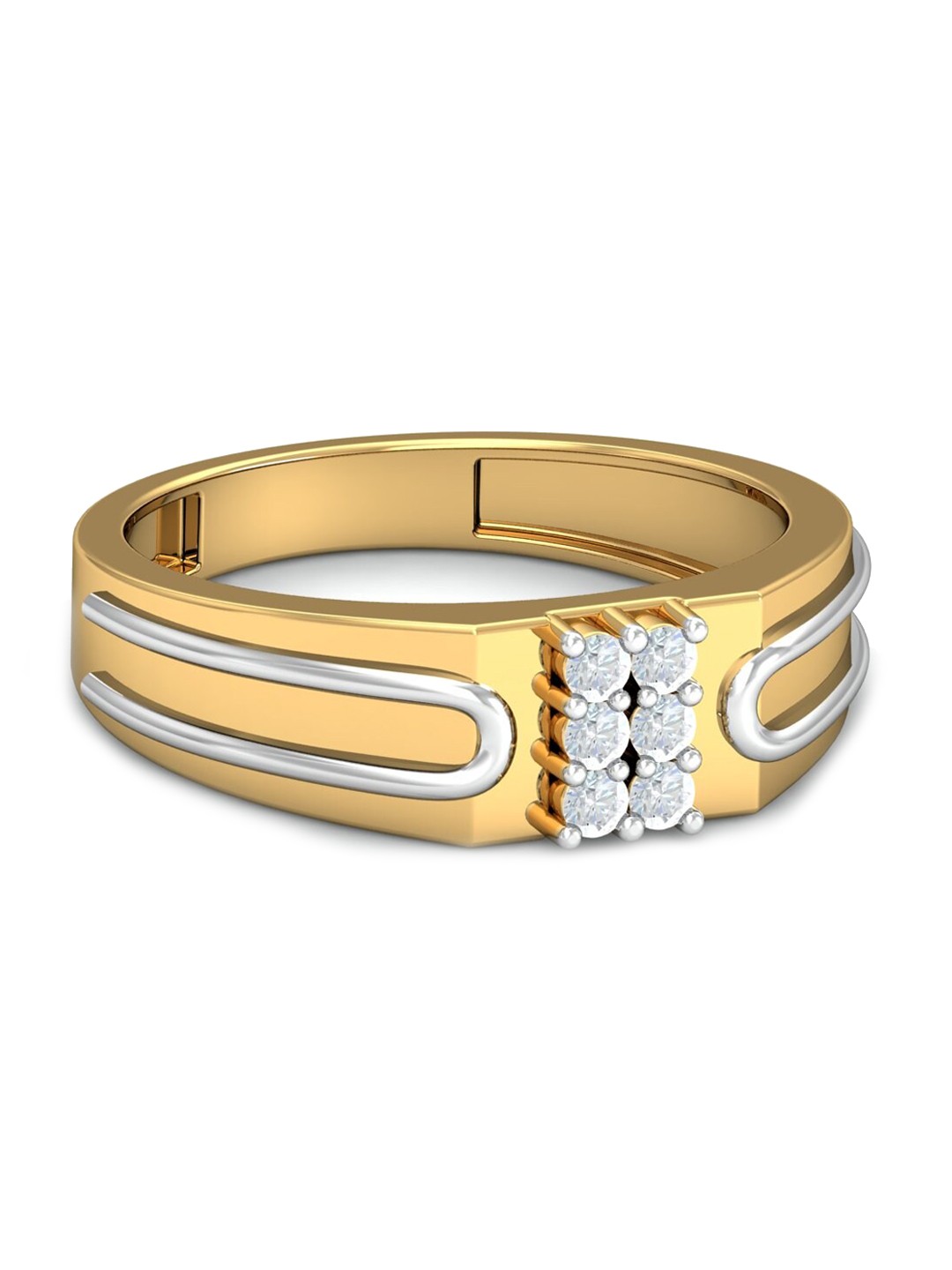 

KUBERBOX Omolara Men 18KT Gold Diamond-Studded Ring- 6.02 gm