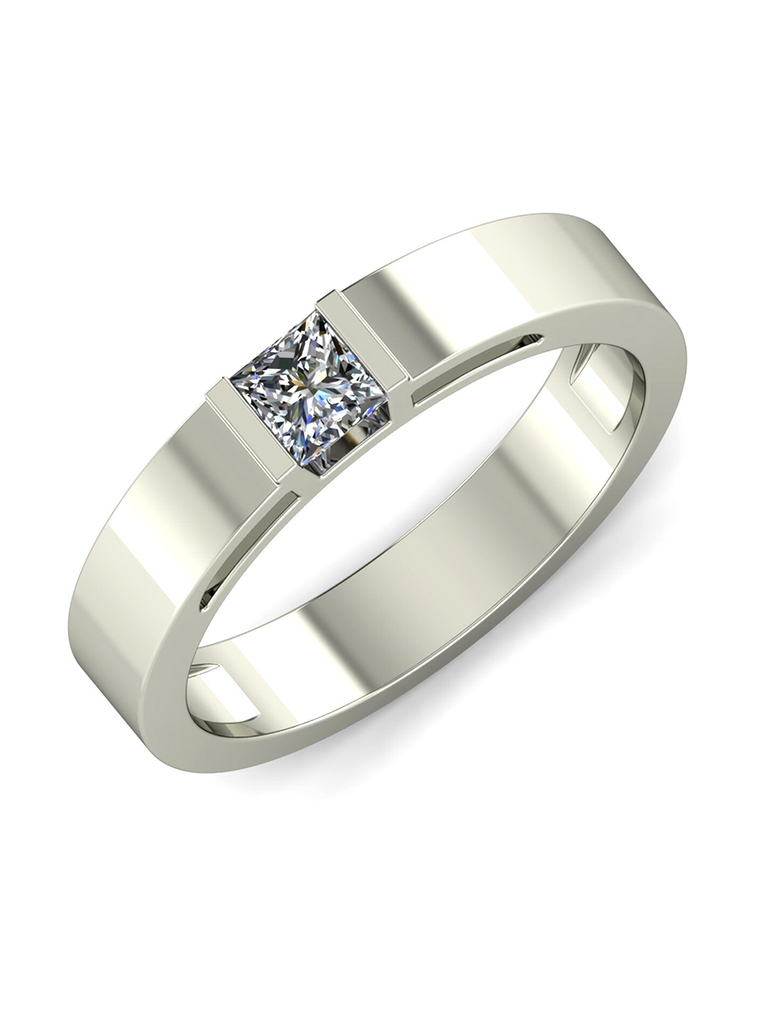 

KUBERBOX Men Vow 18 KT White Gold Ring Diamond - 5.3 gm, Silver