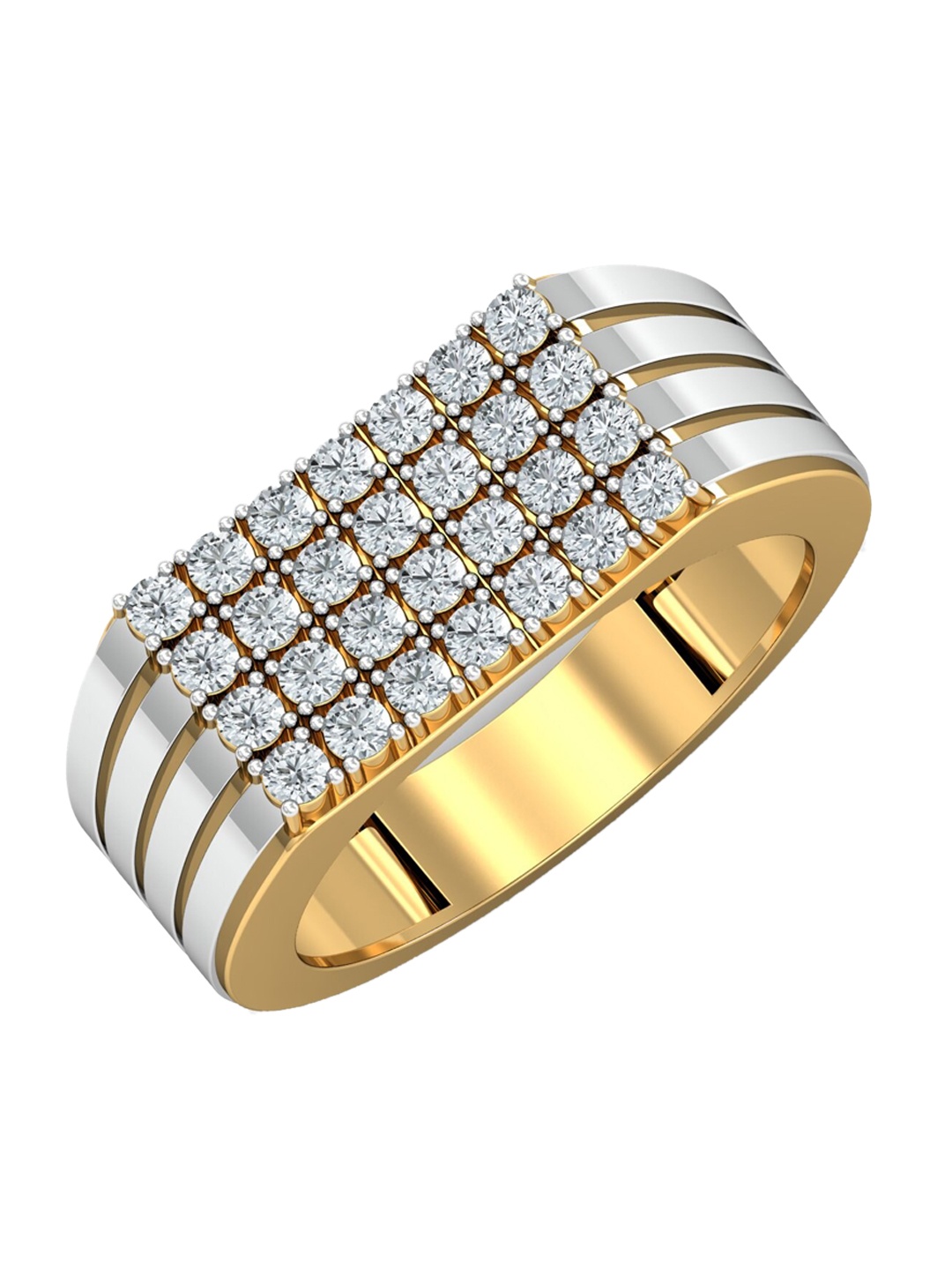 

KUBERBOX Men Diamond-Studded 18KT Gold Ultimo Prima Ring - 7.65 gm