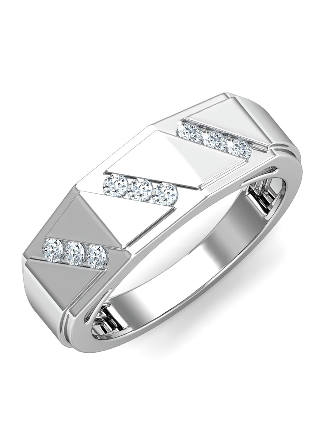 

KUBERBOX Men 18KT Bamah Ring Diamond - 4.4 gm, Silver