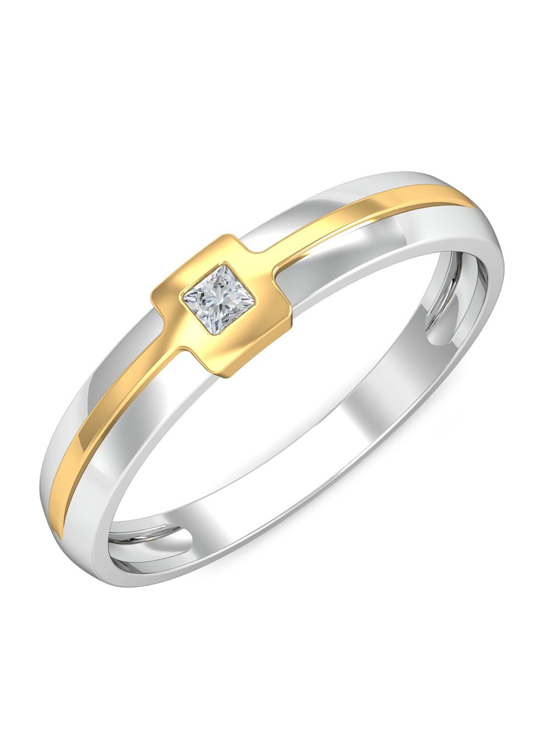 

KUBERBOX Men 18KT Gold Spen Diamond-Studded Ring-3.34gm