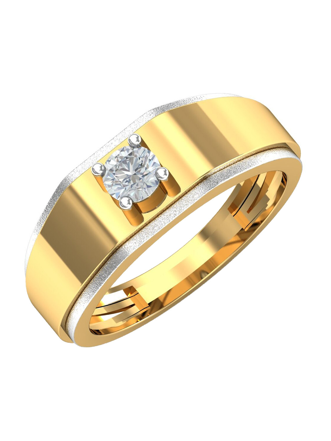 

KUBERBOX Men Solitaire 18 KT Gold Diamond-Studded Finger Ring - 5.07 gm