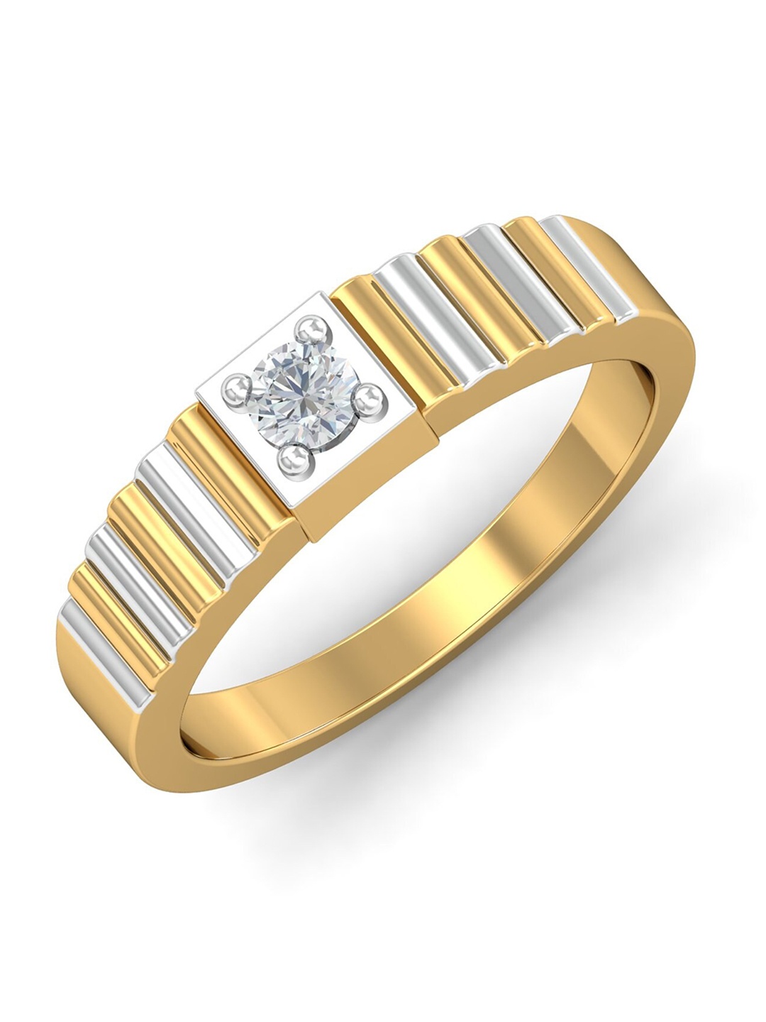 

KUBERBOX 18KT Solitaire Gold Diamond-Studded Ring-5.22 gm
