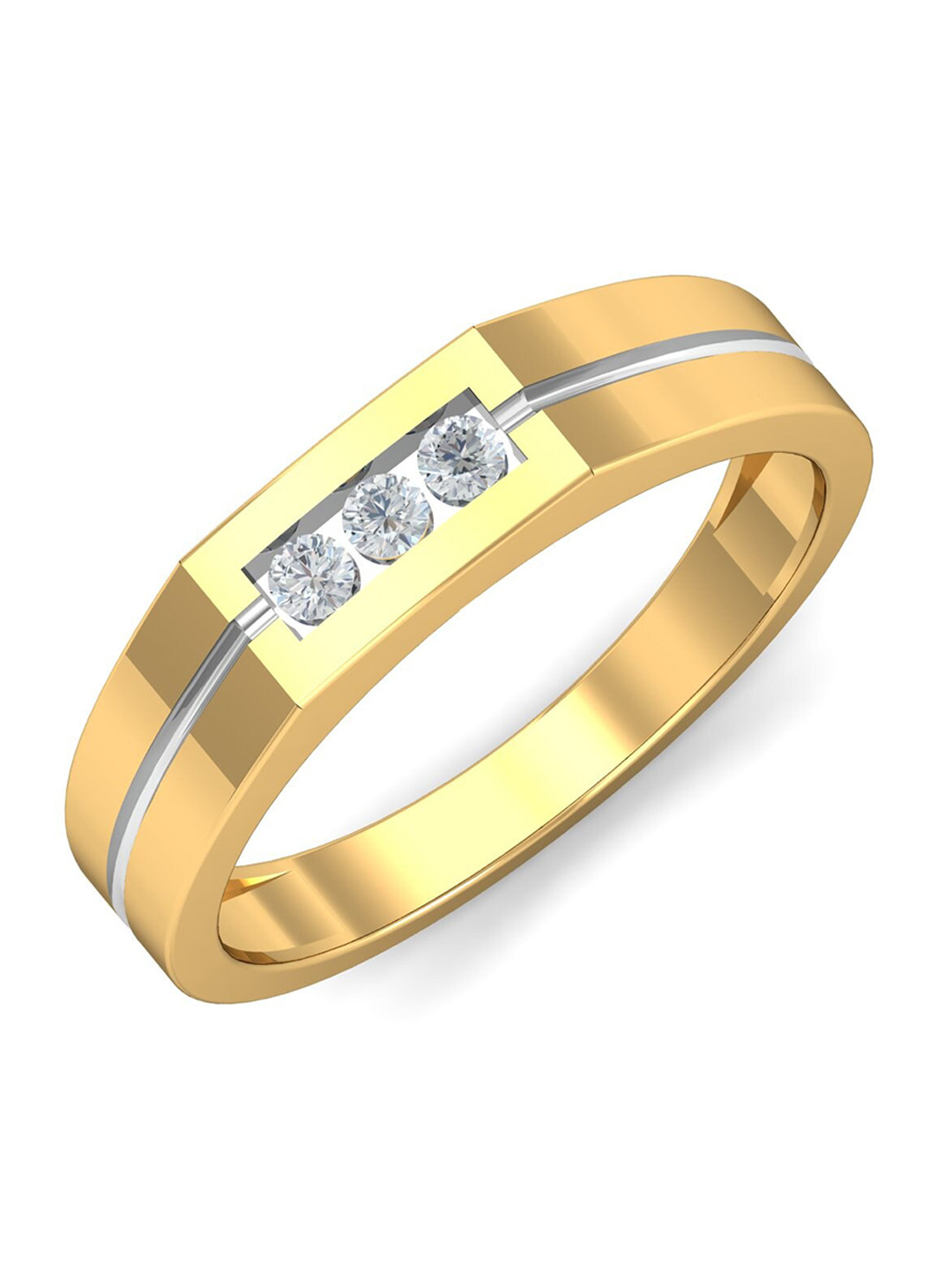 

KUBERBOX Men Ewan 18KT Gold Diamonds-Studded Ring-3.98gm