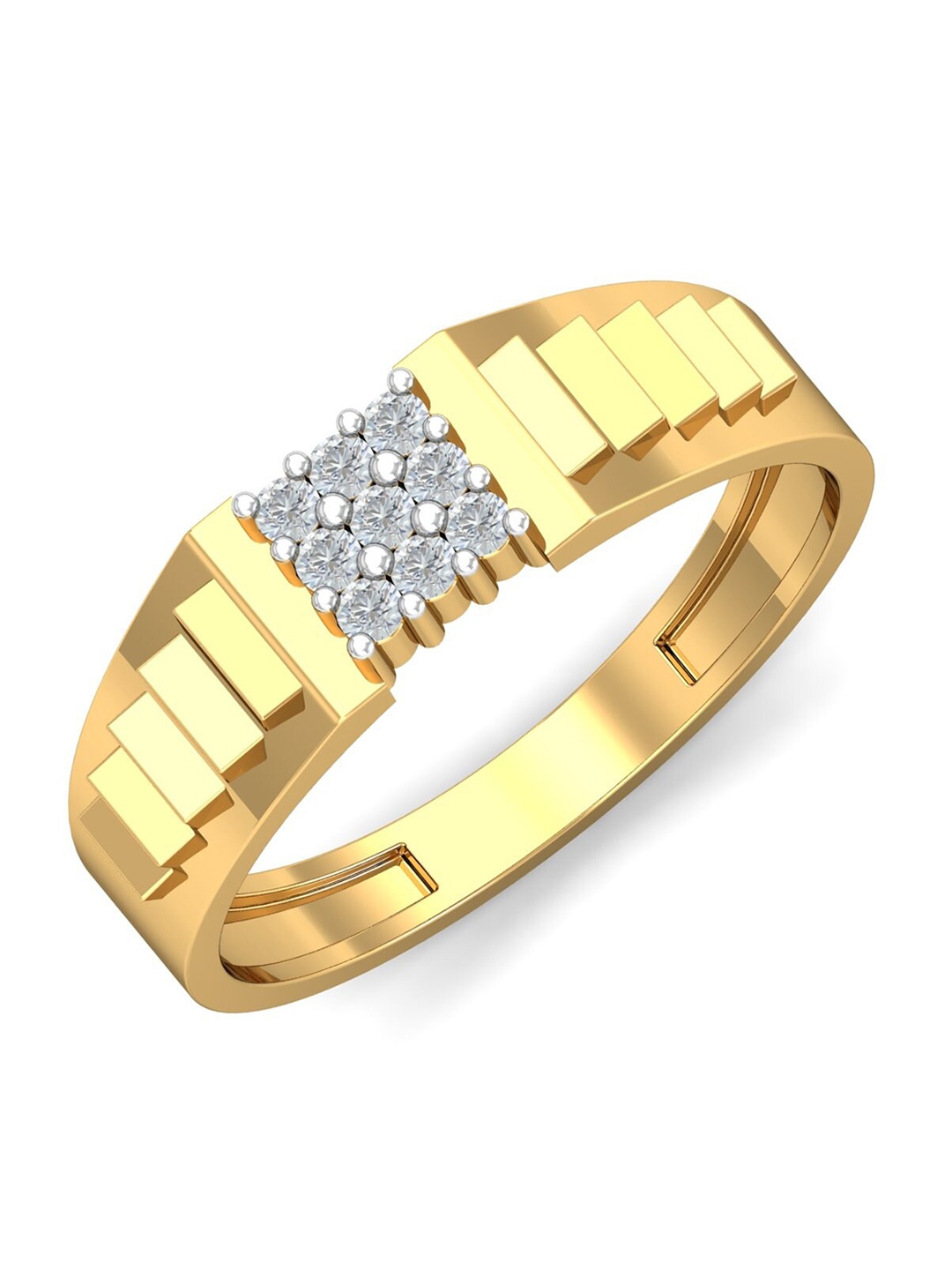 

KUBERBOX Men 18 KT Gold Rufaro Ring Diamond - 4.47 gm