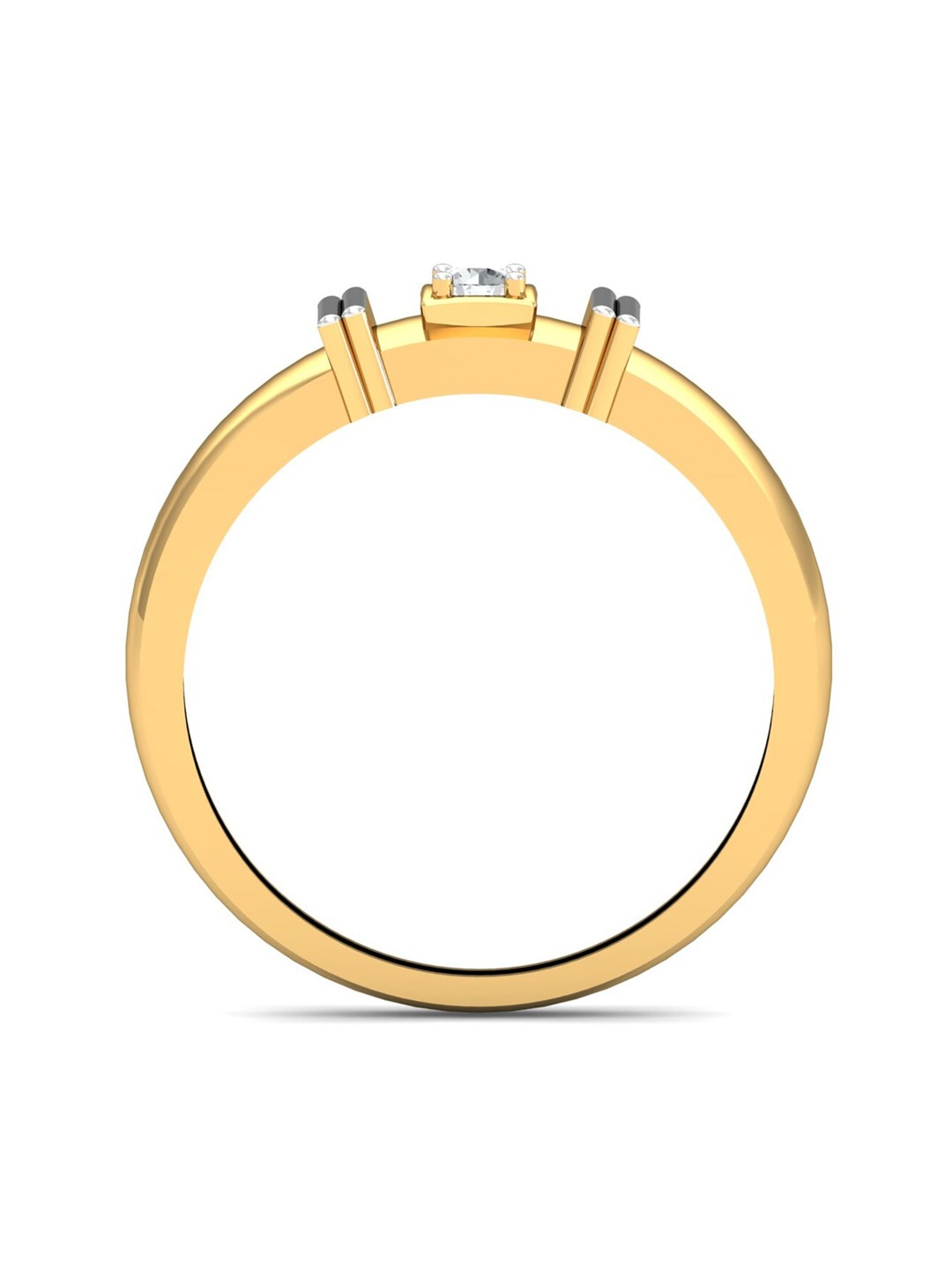 KUBERBOX Men Diamond-Studded 18KT Gold Ring - 3.4 gm