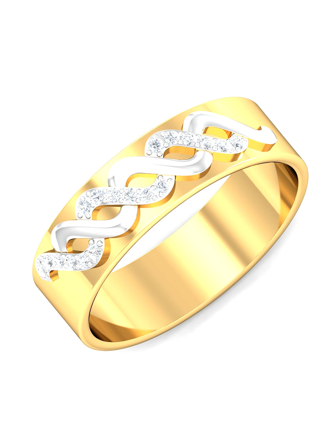 

KUBERBOX Him Raeka 18KT Gold Diamond Studded Ring -6.12gm