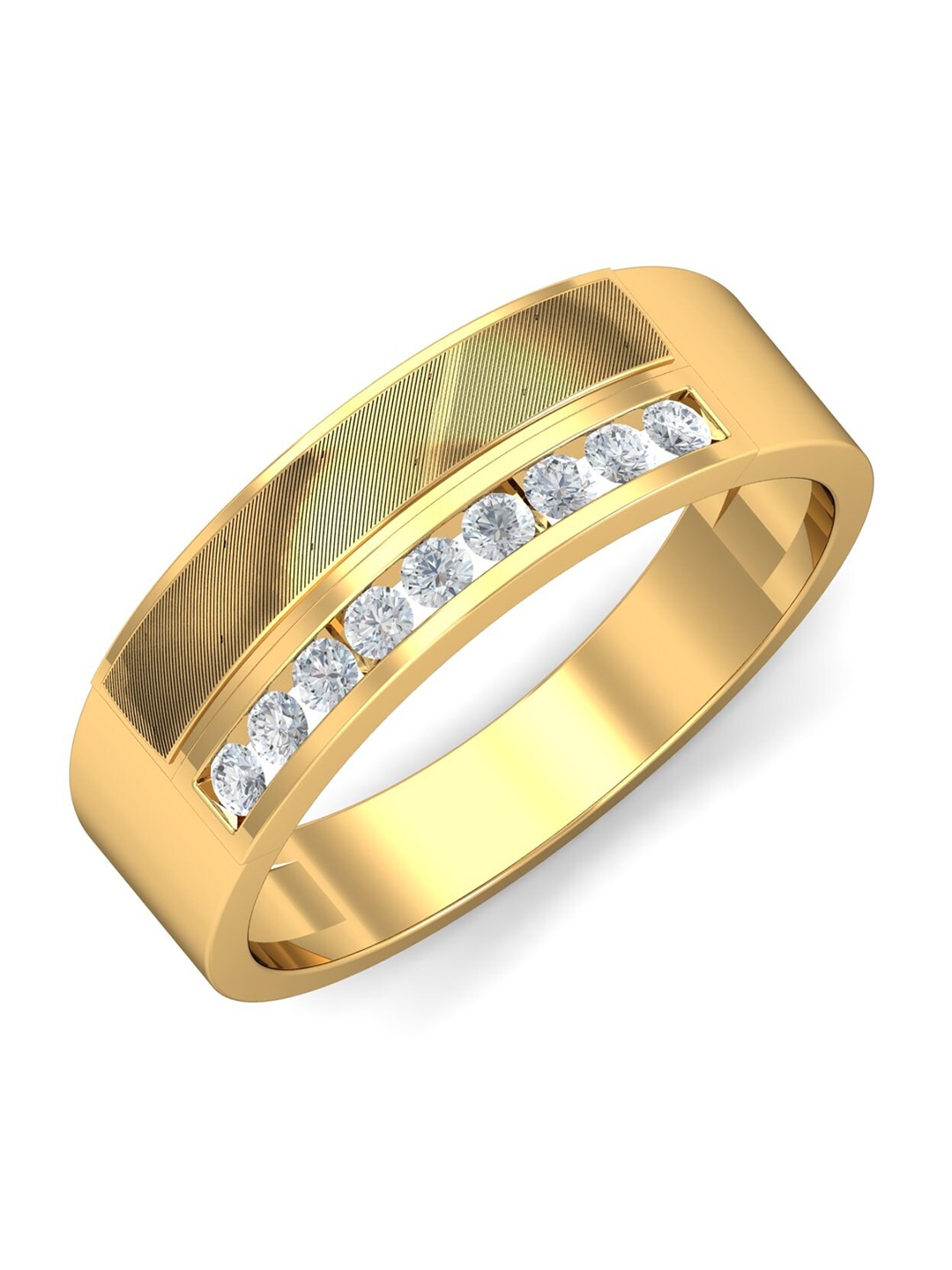 

KUBERBOX Machla Men 18KT Gold Diamond-Studded Ring- 5.66 gm