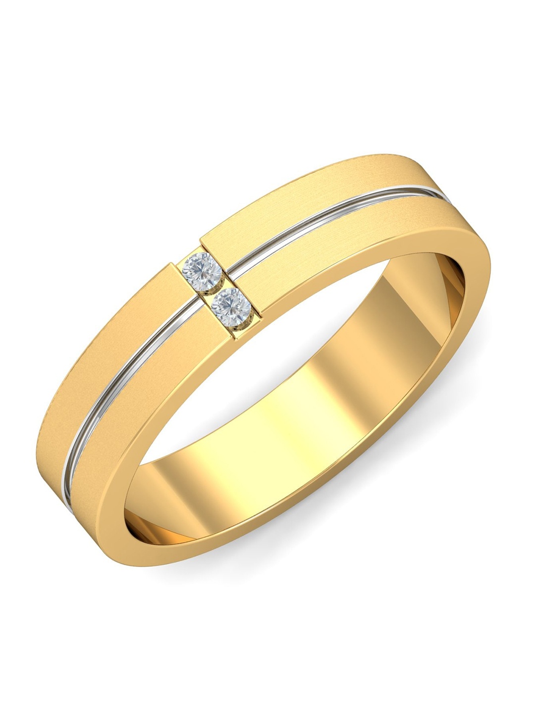 

KUBERBOX Men 18 KT Gold Diamond-Studded Finger Ring - 7.13 gm