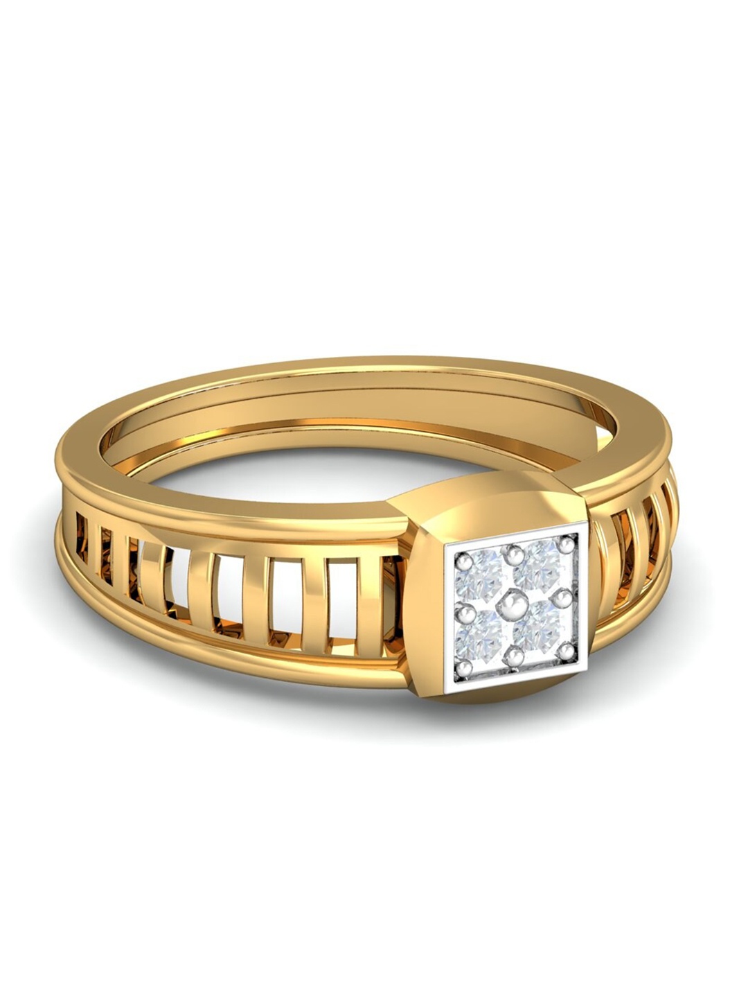 

KUBERBOX Men Imari 18KT Gold Diamond-Studded Ring-5.25 gm