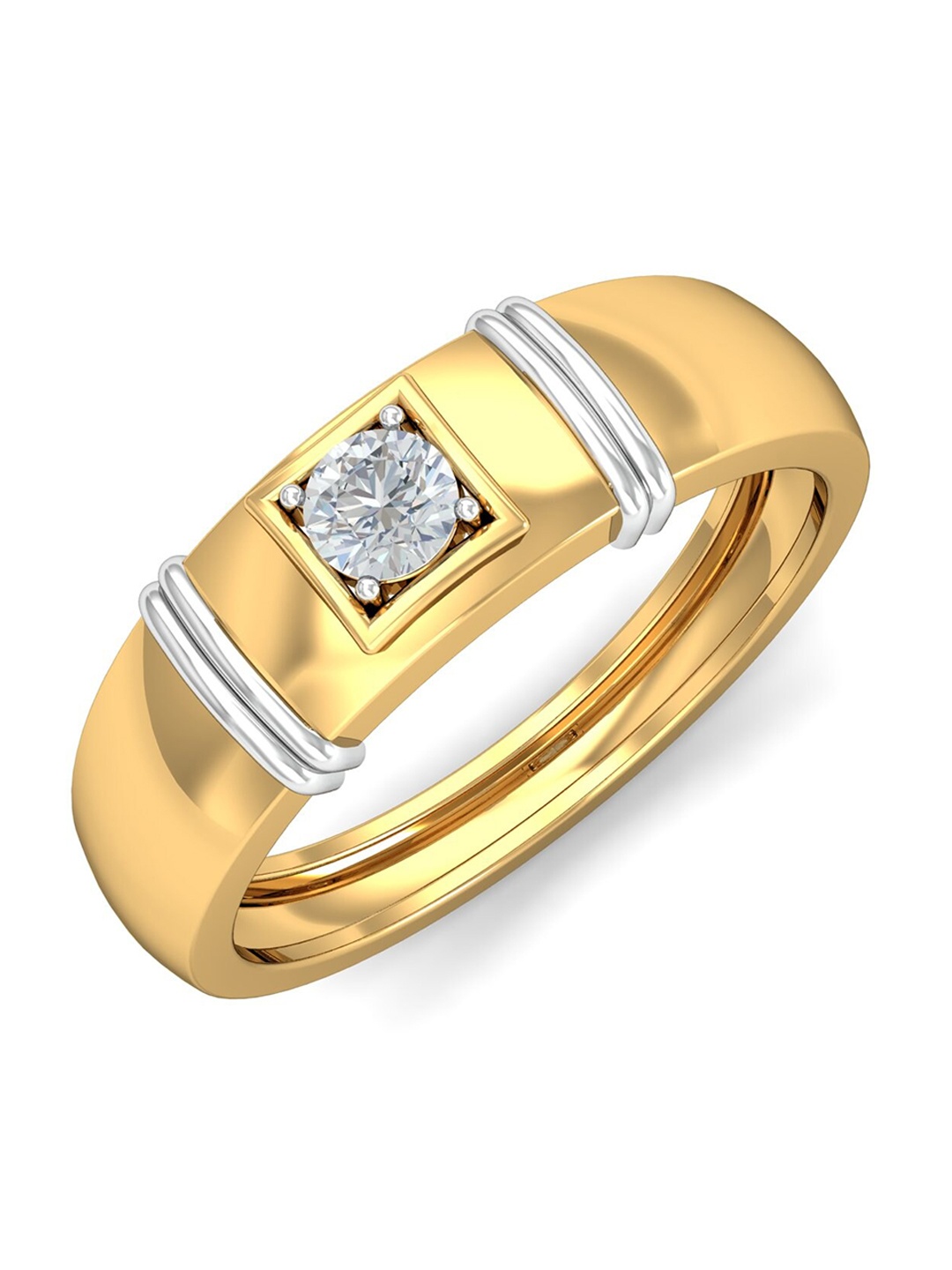 

KUBERBOX Nakato Solitaire Men 18KT Gold Diamond-Studded Ring - 4.73 gm