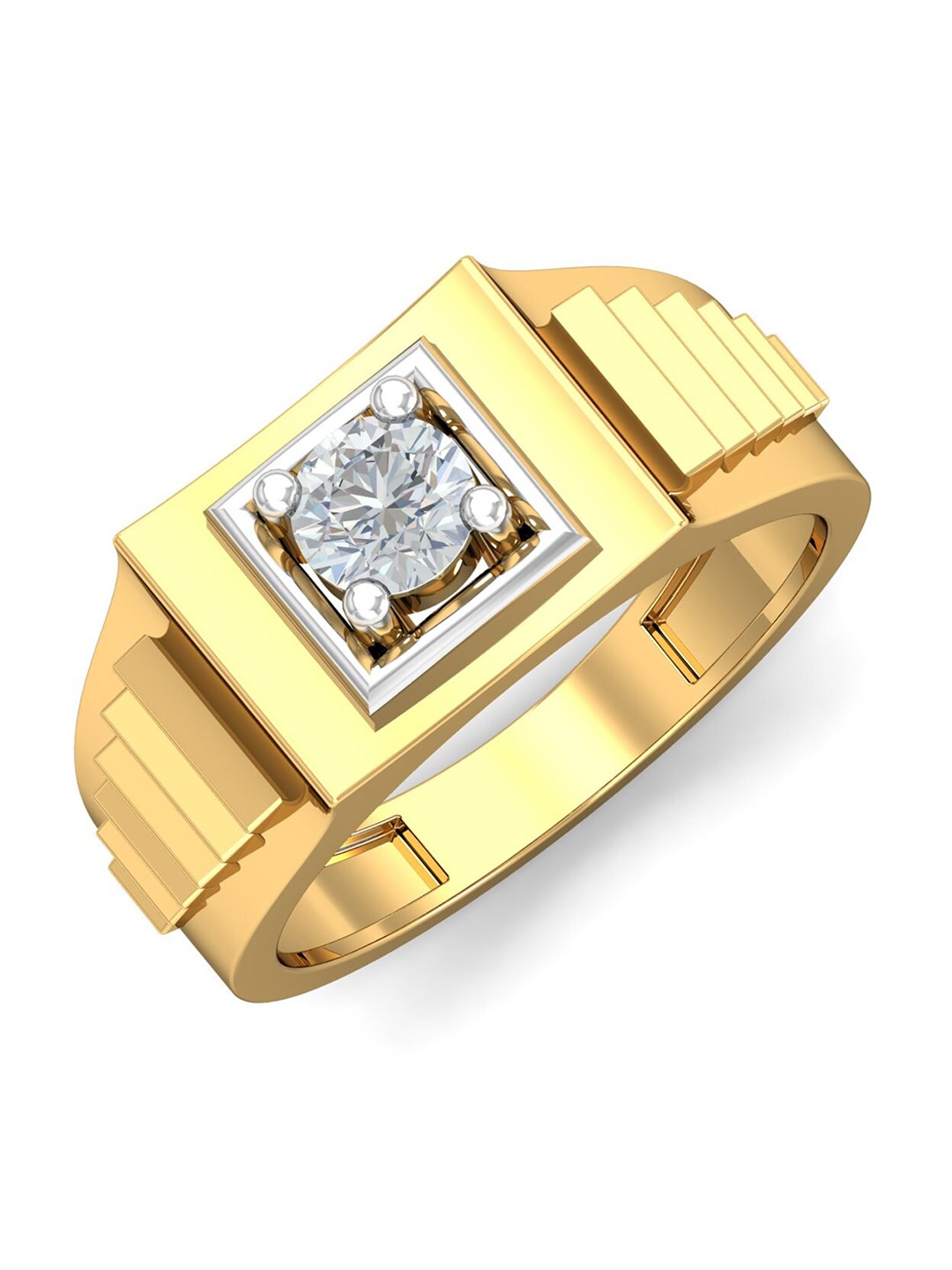

KUBERBOX Men Diamond-Studded 18KT Gold Ring - 6.93 g