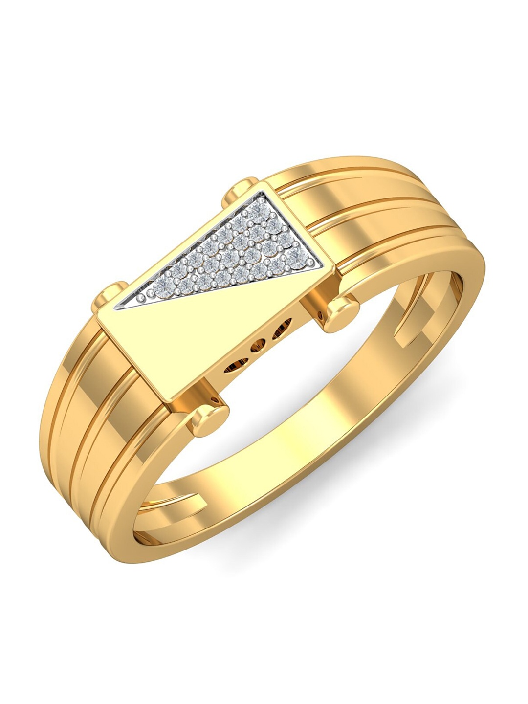 

KUBERBOX Men Eldo 18KT Gold Diamond-Studded Ring-4.84 gm
