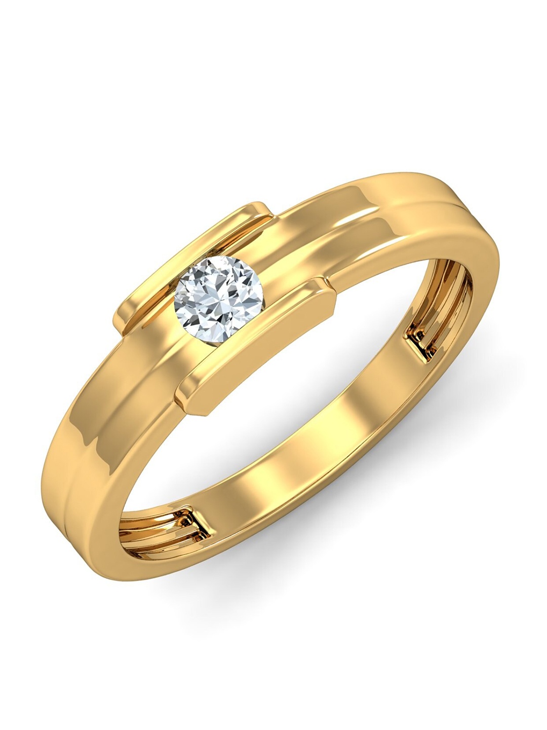 

KUBERBOX Perennial Men 18KT Gold Diamond Studded Ring - 2.72 gm