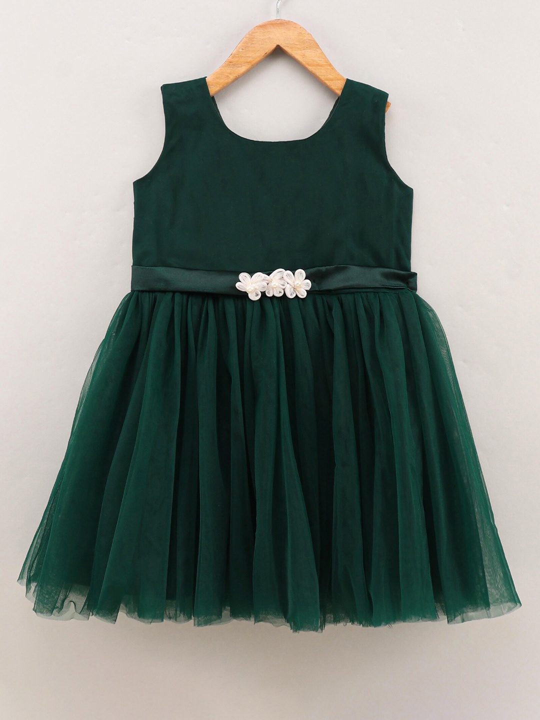 

Enfance Girls Gathered Fit & Flare Dress, Green