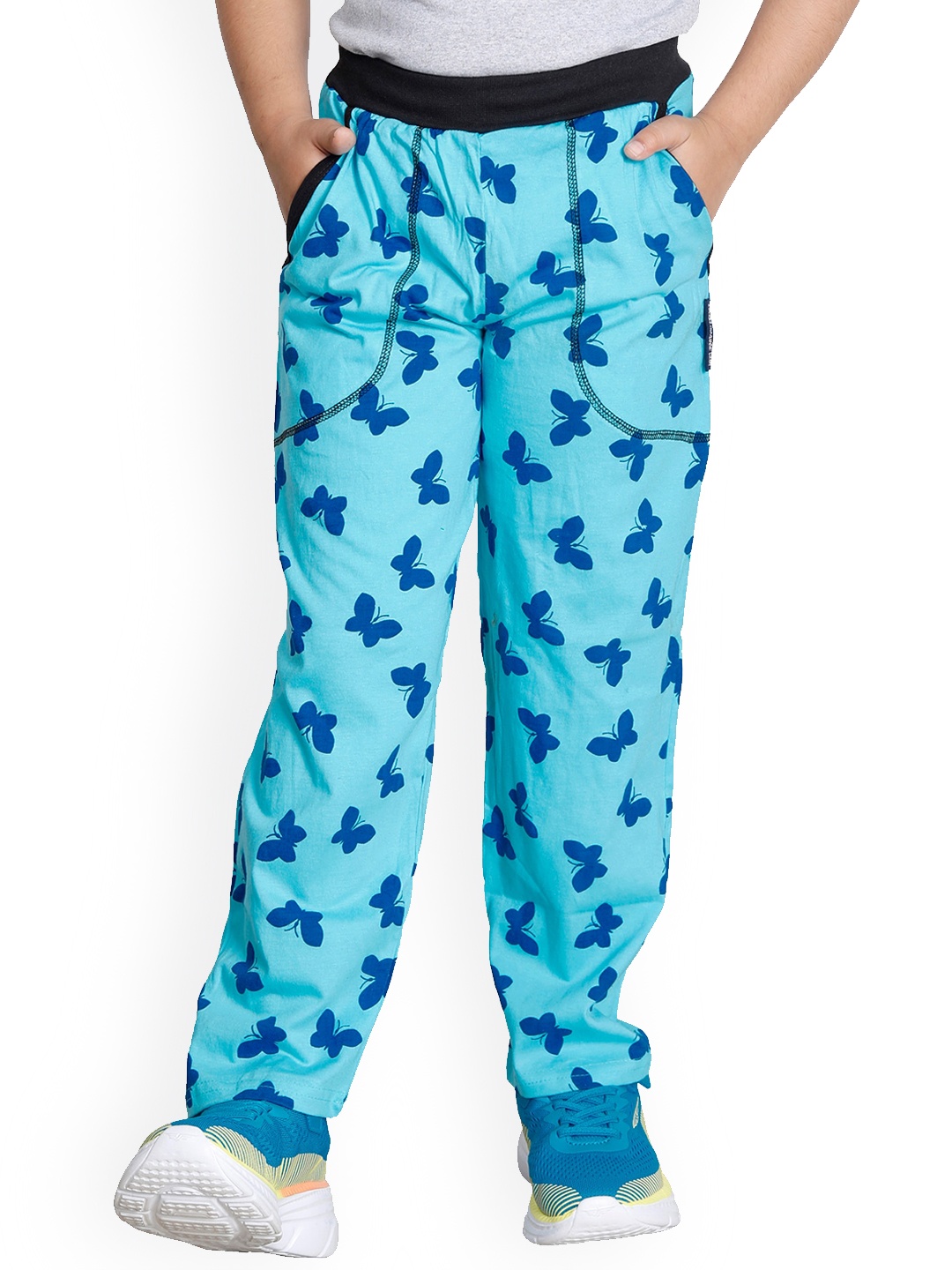 

IndiWeaves Boys Printed Mid-Rise Cotton Track-Pants, Blue
