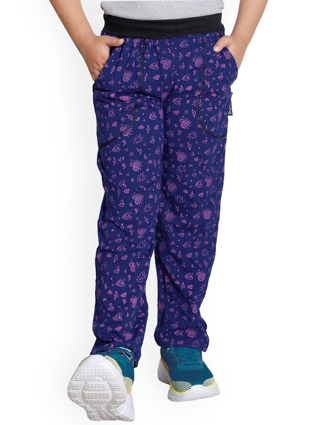 

IndiWeaves Boys Printed Cotton Track Pants, Purple