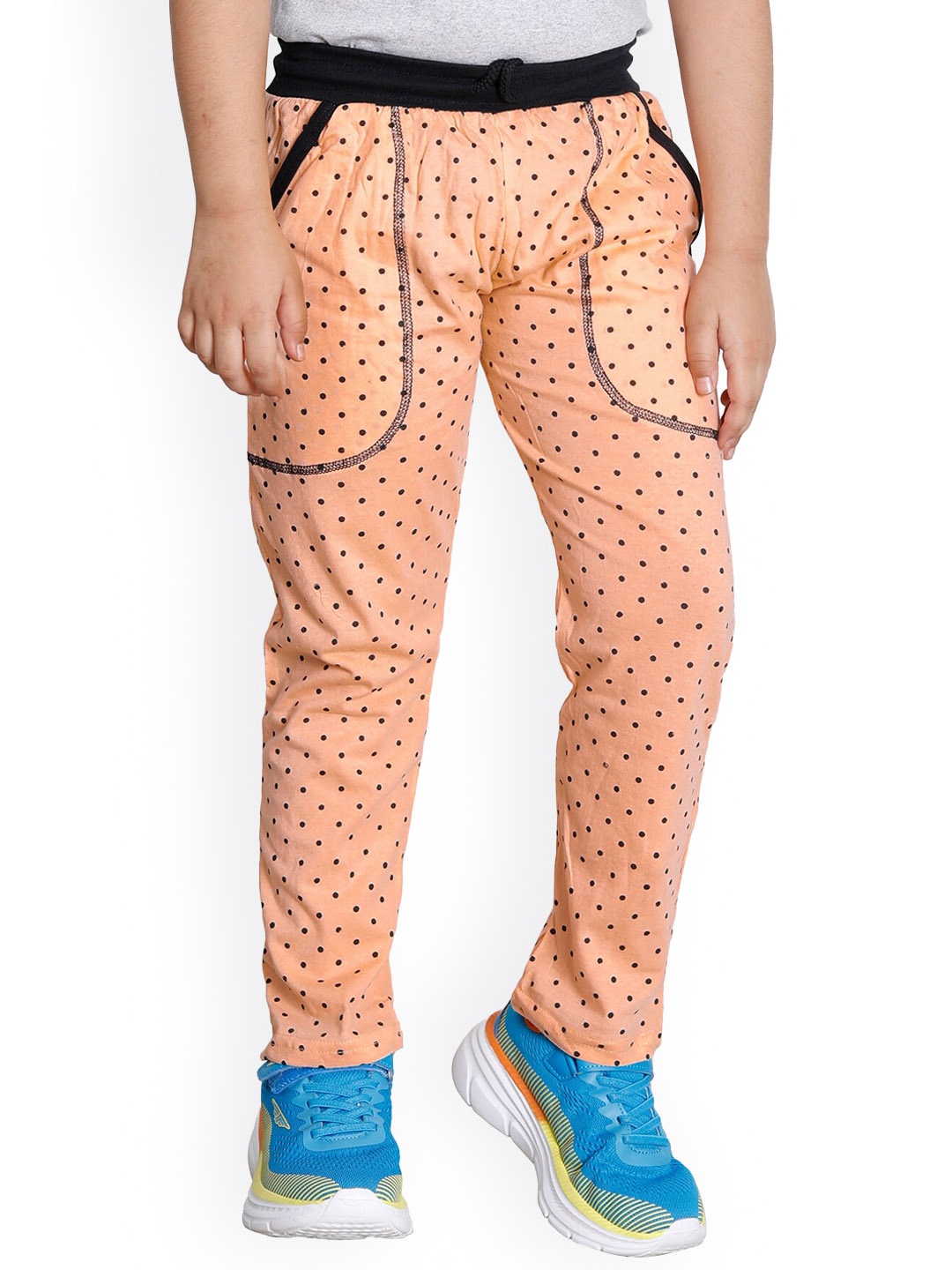 

IndiWeaves Boys Printed Cotton Track Pants, Peach