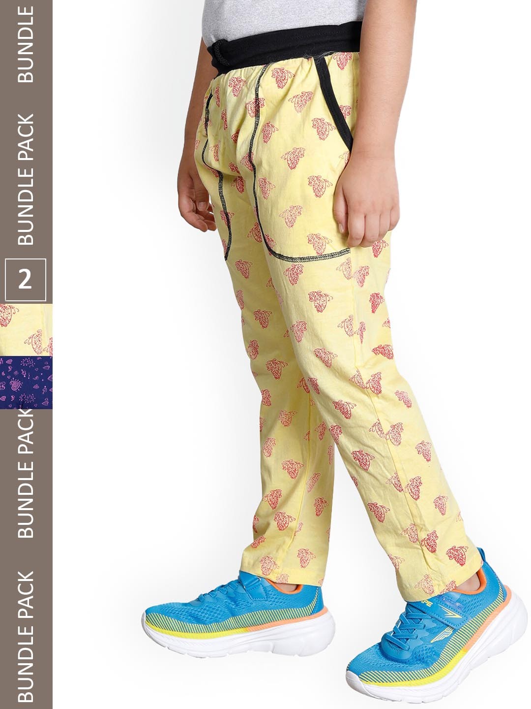 

IndiWeaves Boys Pack Of 2 Mid-Rise Cotton Regular Fit Track Pants, Yellow