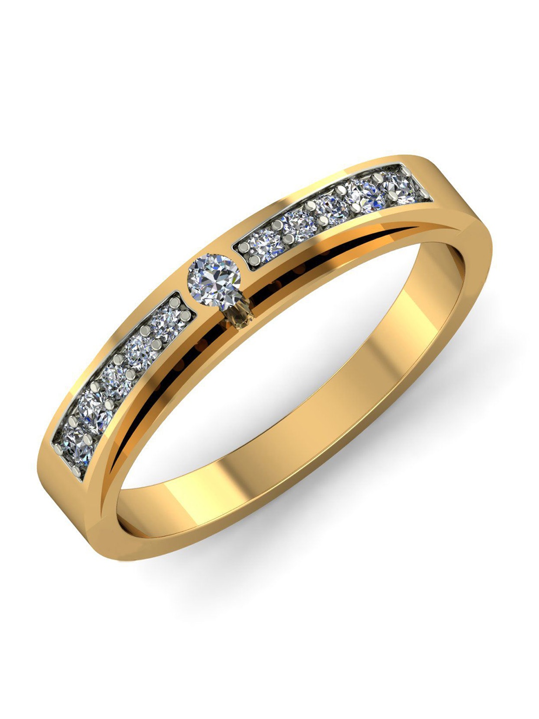 

KUBERBOX Channel 18KT Gold Diamond-Studded Ring - 3.65 gm