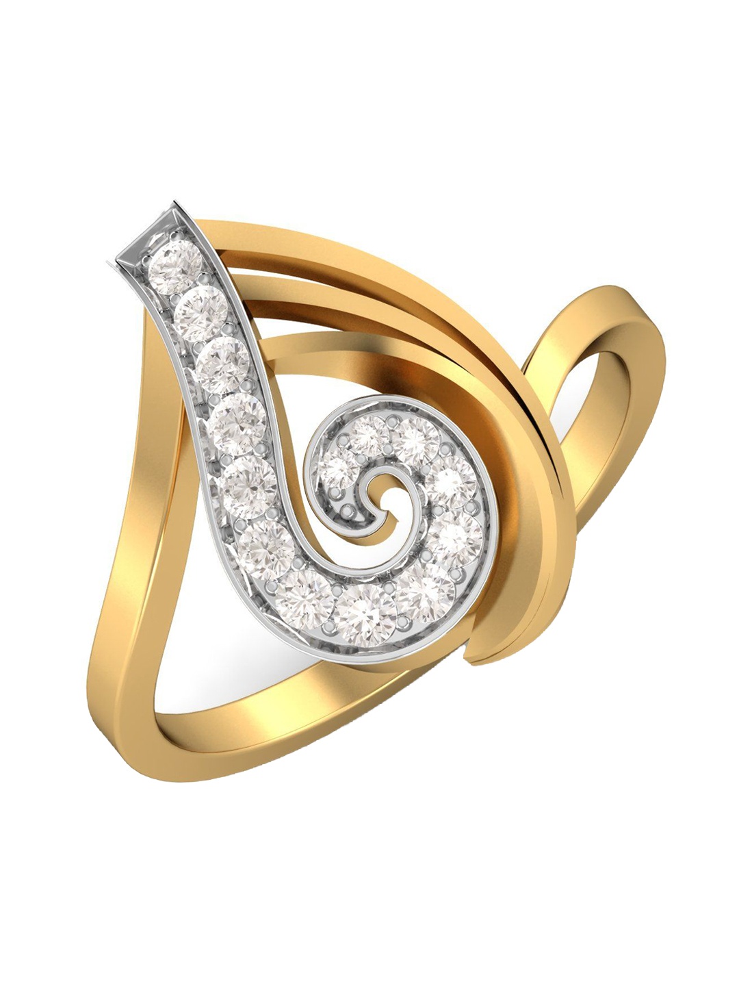 

KUBERBOX The Ultimate Feel 18KT Gold Diamonds Studded Ring- 3.51gm