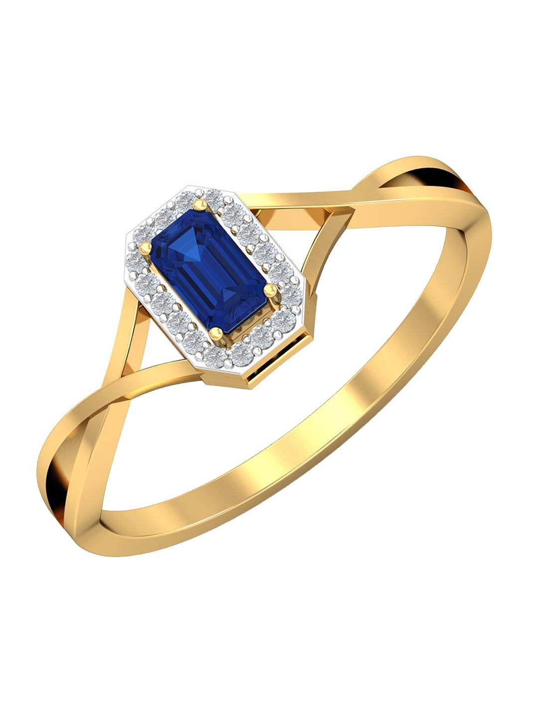 

KUBERBOX Men Cuadro 18KT Gold Diamonds Studded Ring-2.25gm