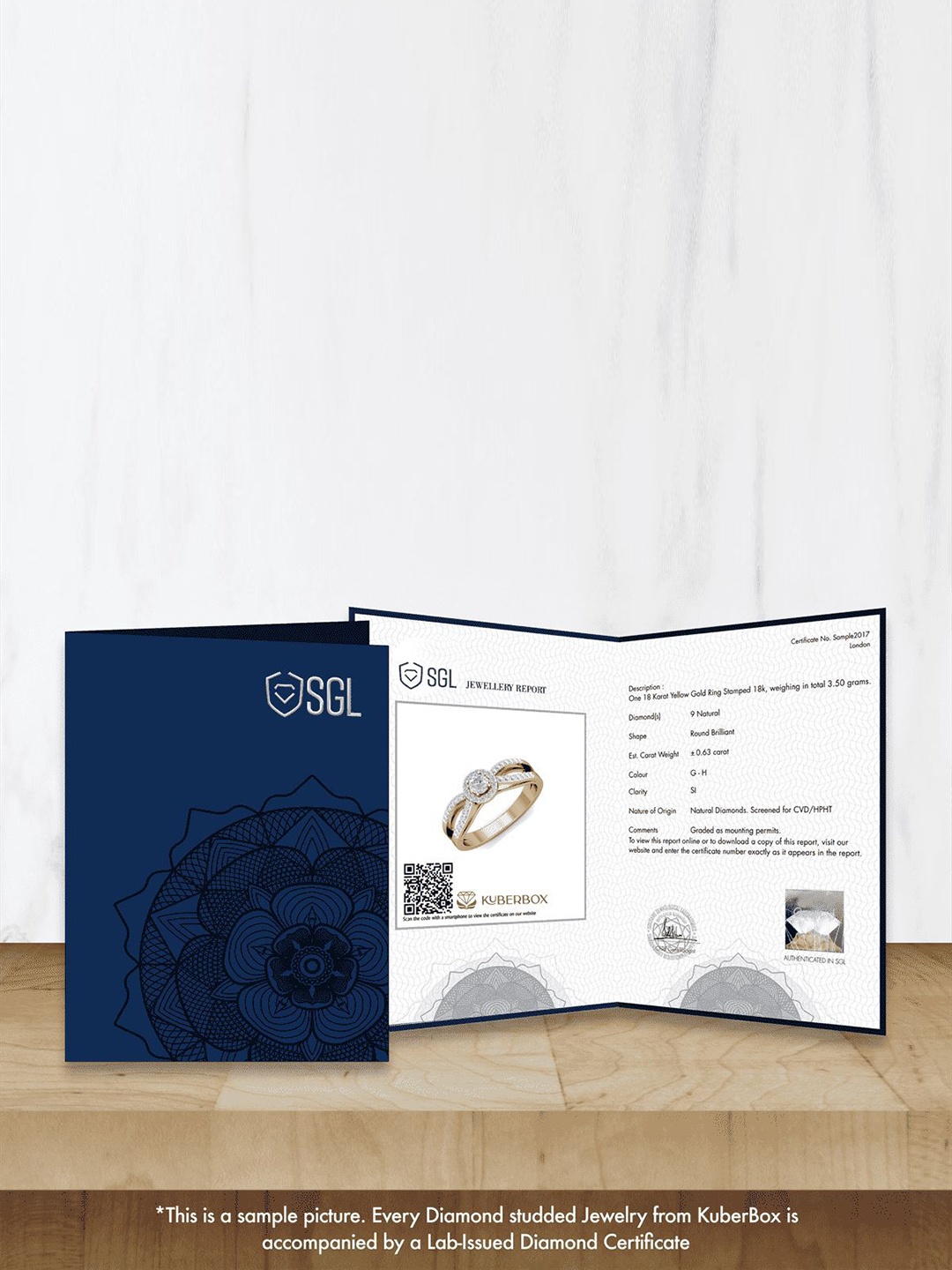 

KUBERBOX 18KT Gold Connive Sapphire Diamond-Studded Ring - 2.43gm