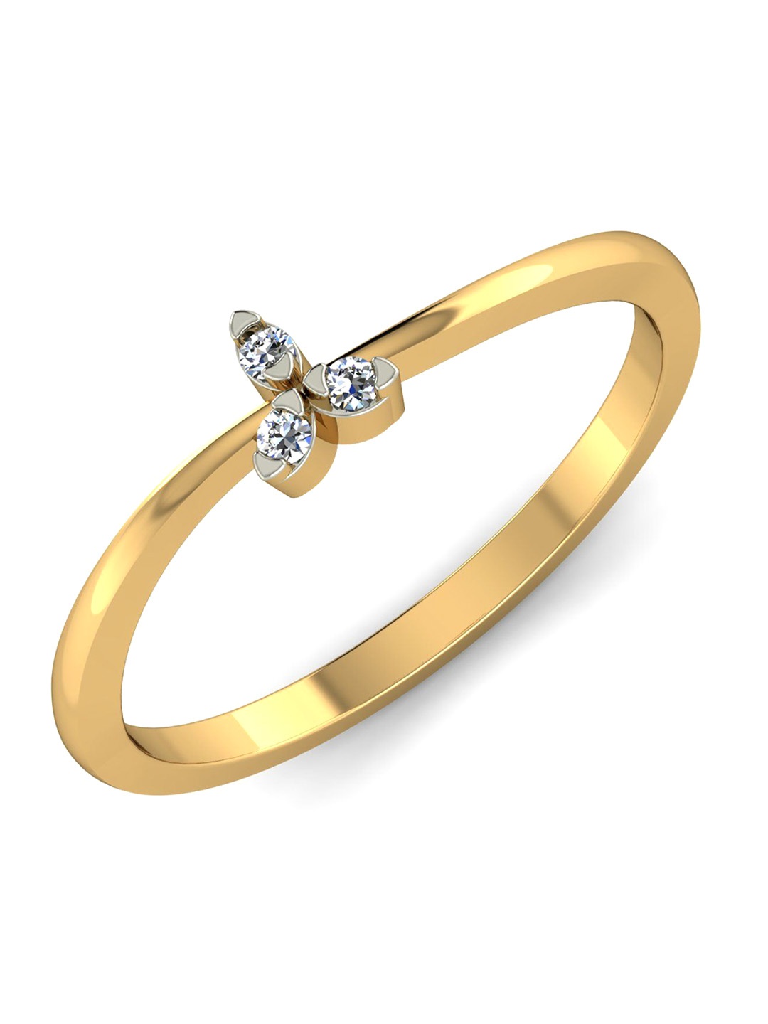 

KUBERBOX 18K Yellow Gold Temptations Diamond Finger Ring 1.7g