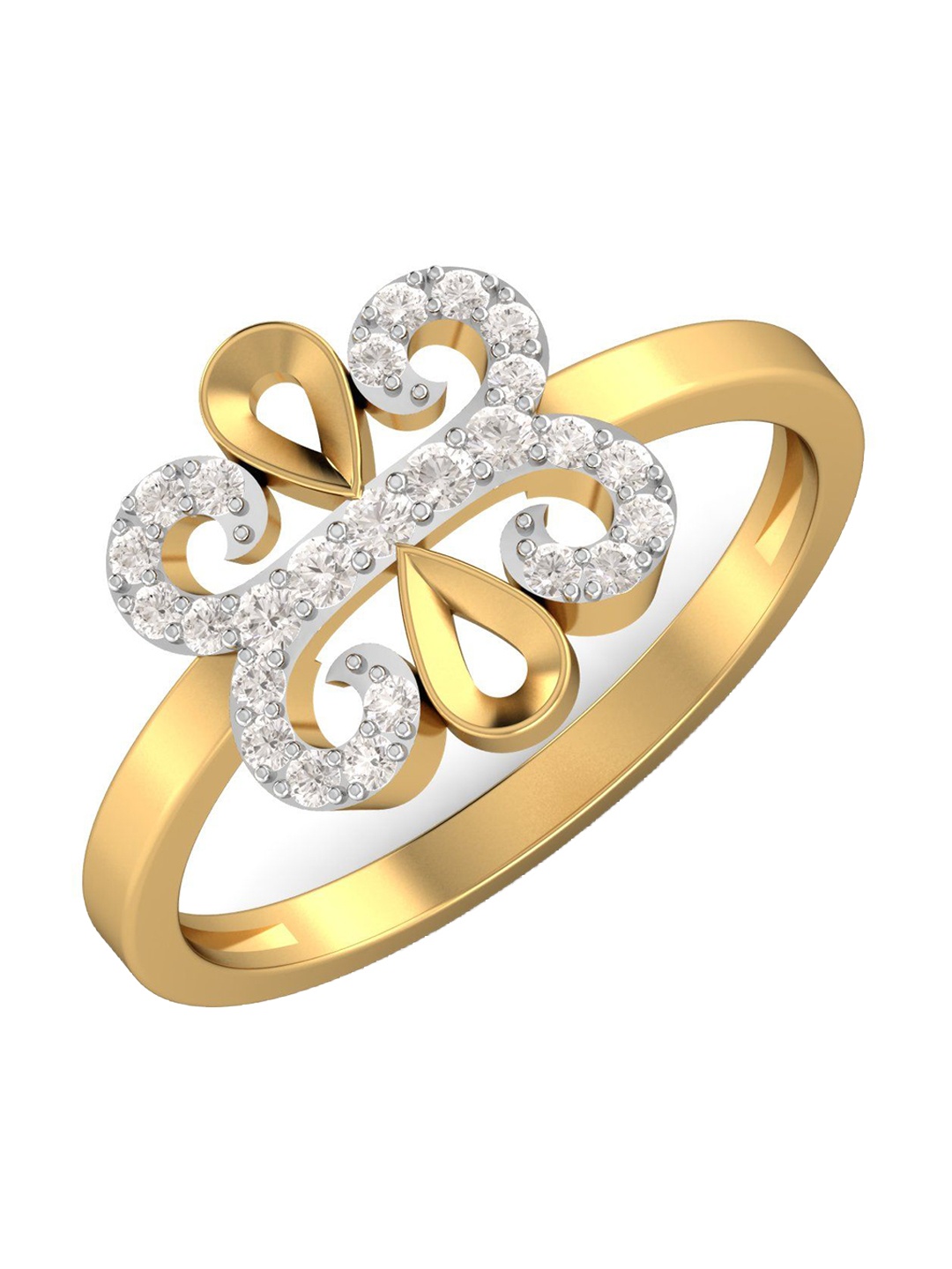 

KUBERBOX Gorgeous Gleam 18KT Gold Diamond-Studded Ring -2.88 gm