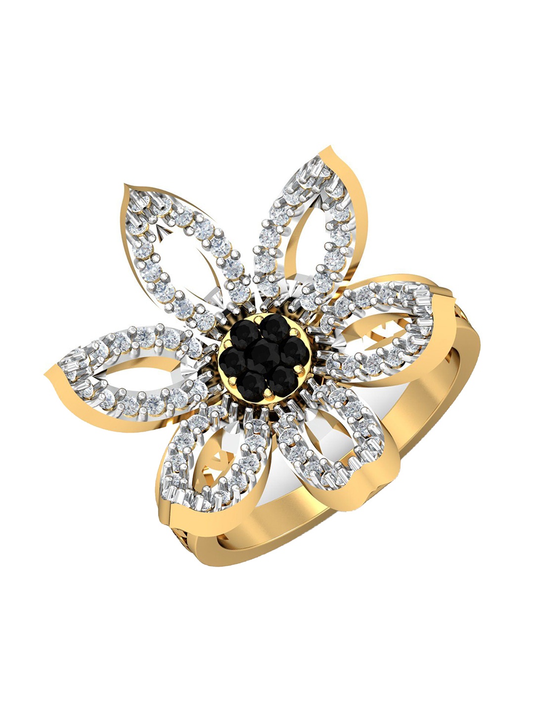

KUBERBOX Connive 18KT Gold Diamond-Studded Ring-2.43 gm